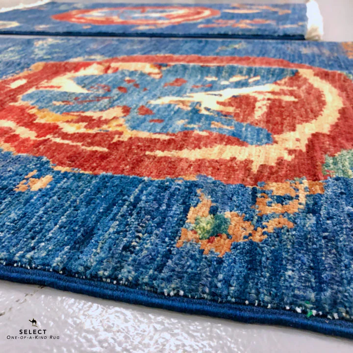 Afghan Butterfly blue/red 2x3 - Image 5