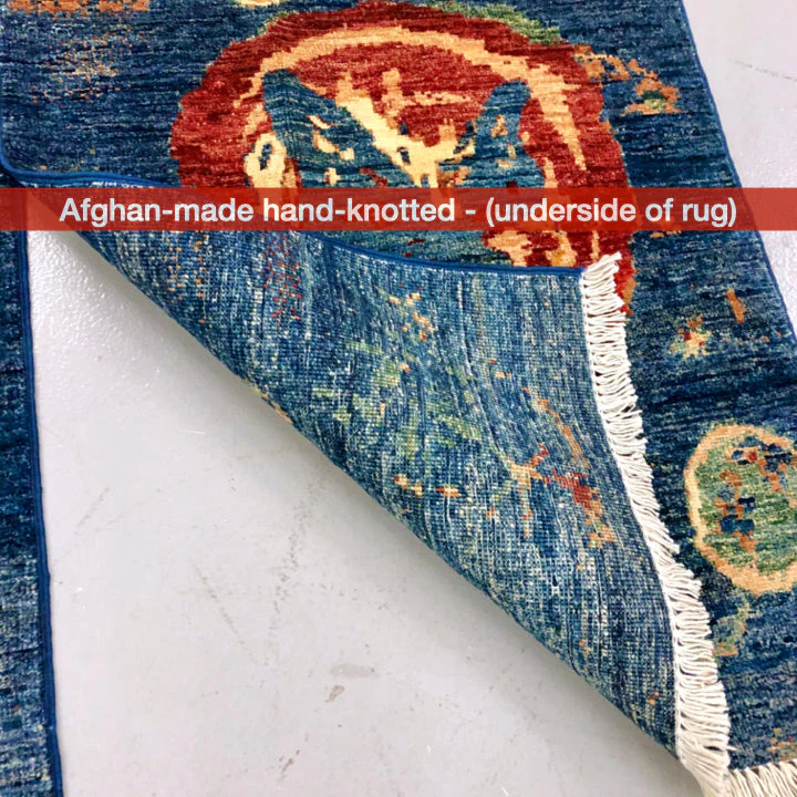 Afghan Butterfly blue/red 2x3 - Image 6