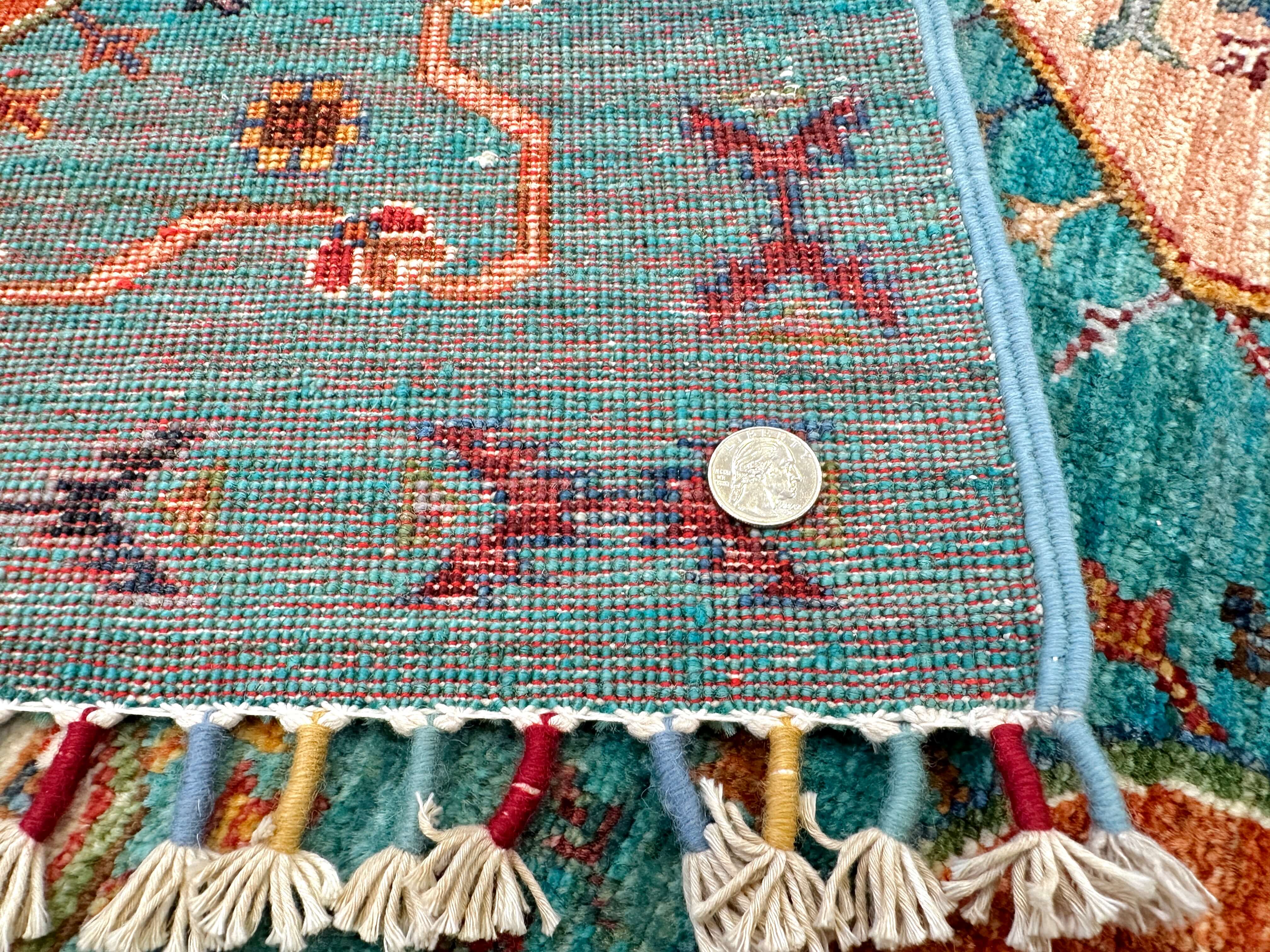 Afghan Ersari (4'01"x6'02") turquoise/multicolor - Image 10