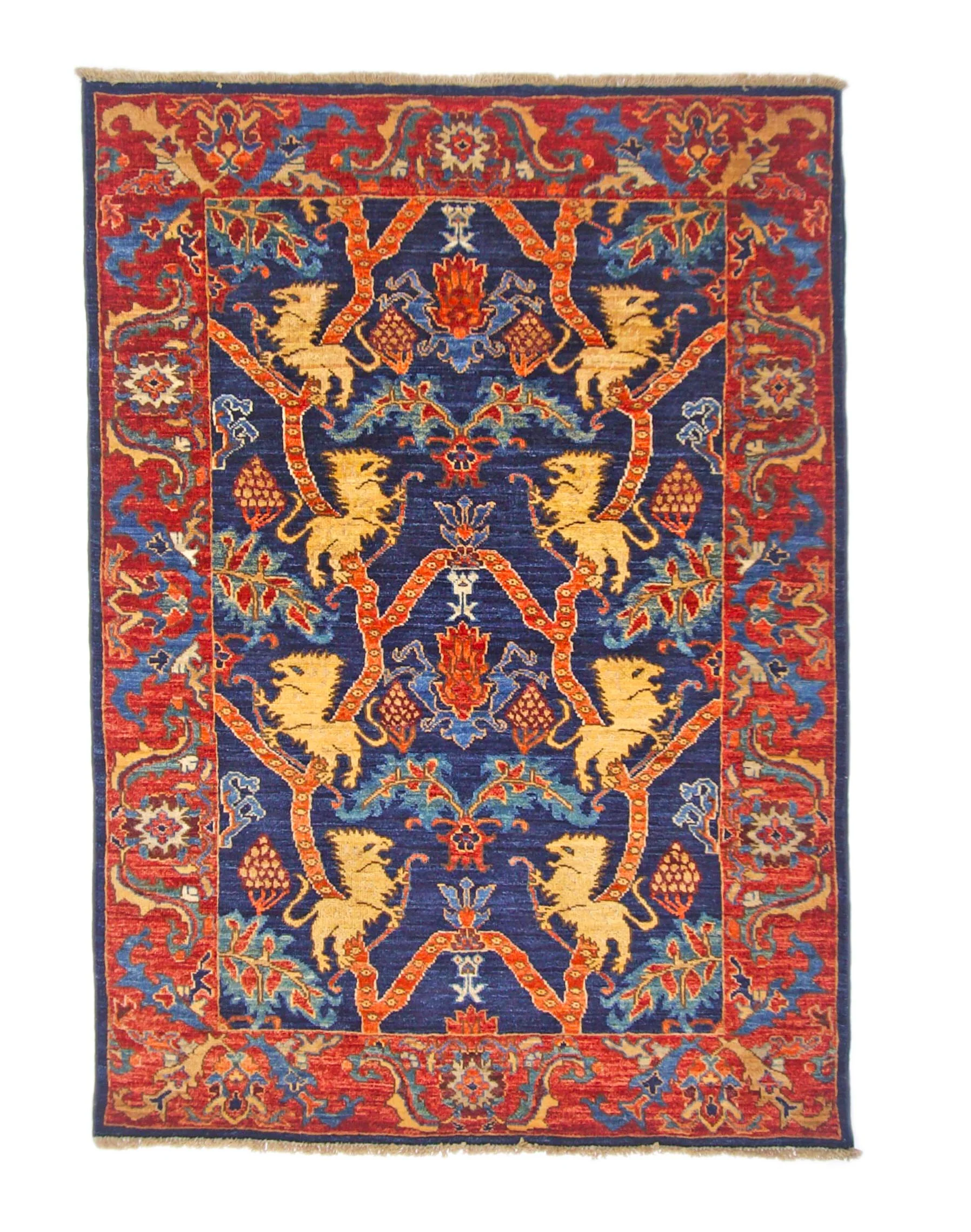 Afghan Folk/Serapi (3x5) blue/red