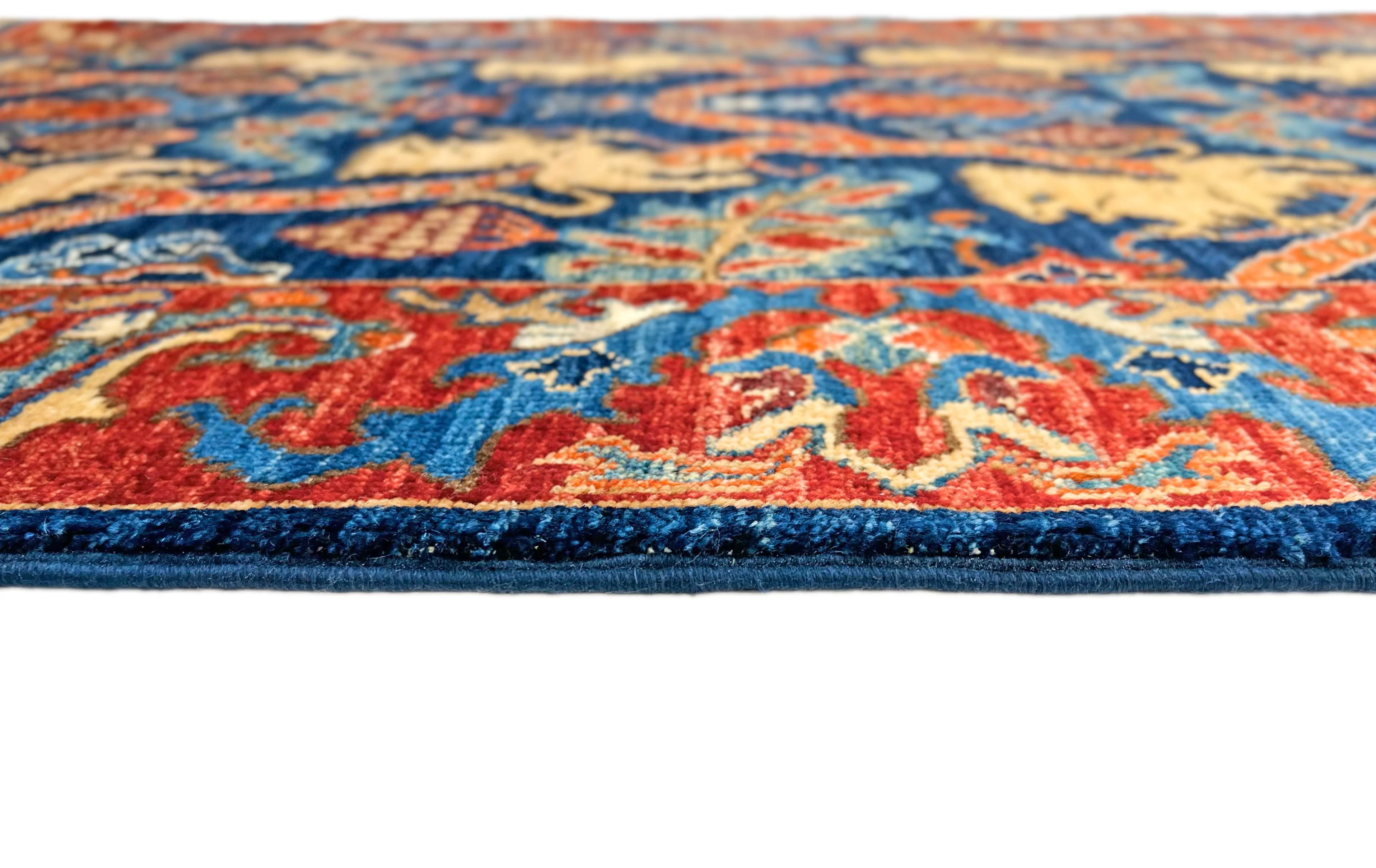 Afghan Folk/Serapi (3x5) blue/red - Image 6