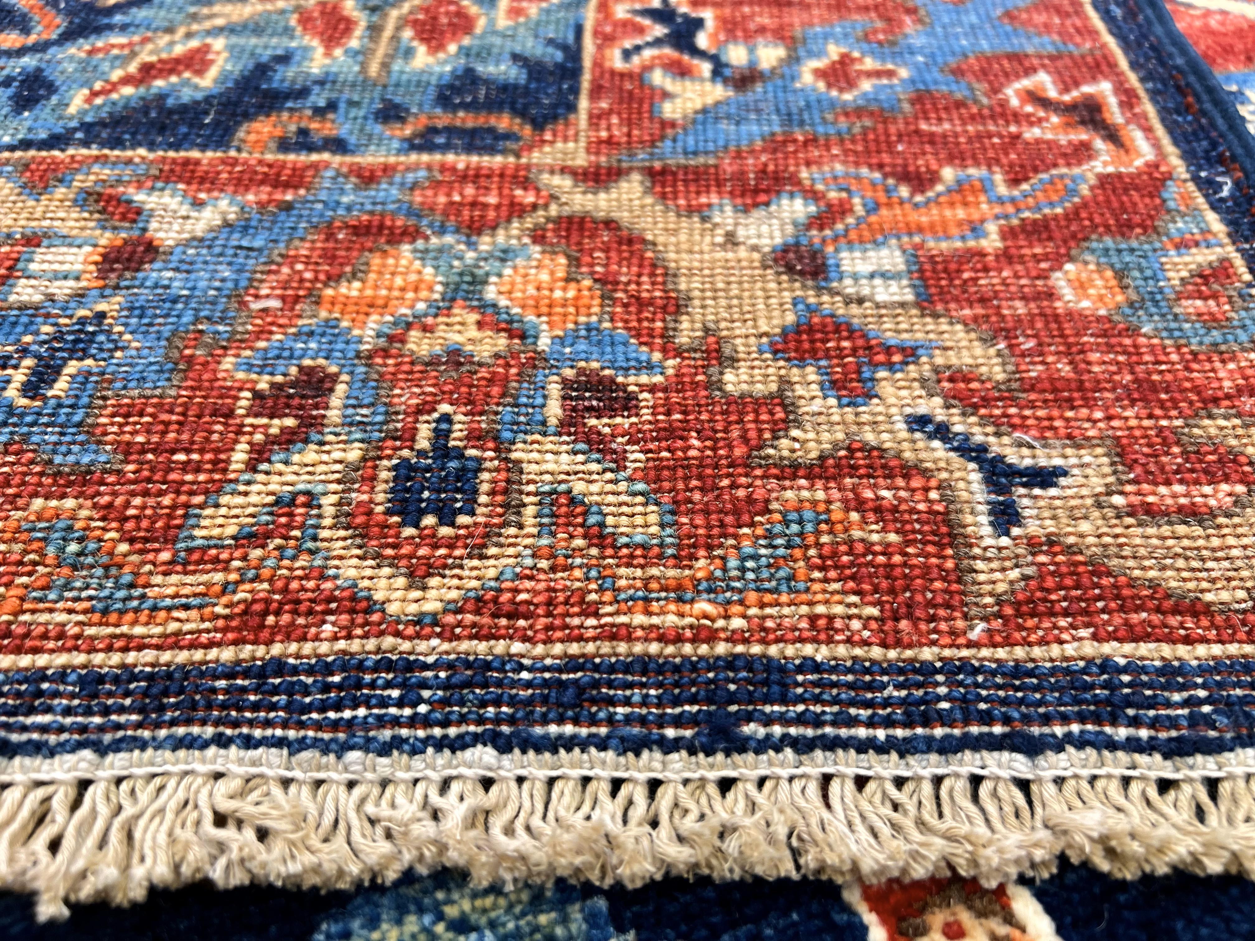 Afghan Folk/Serapi (3x5) blue/red - Image 9