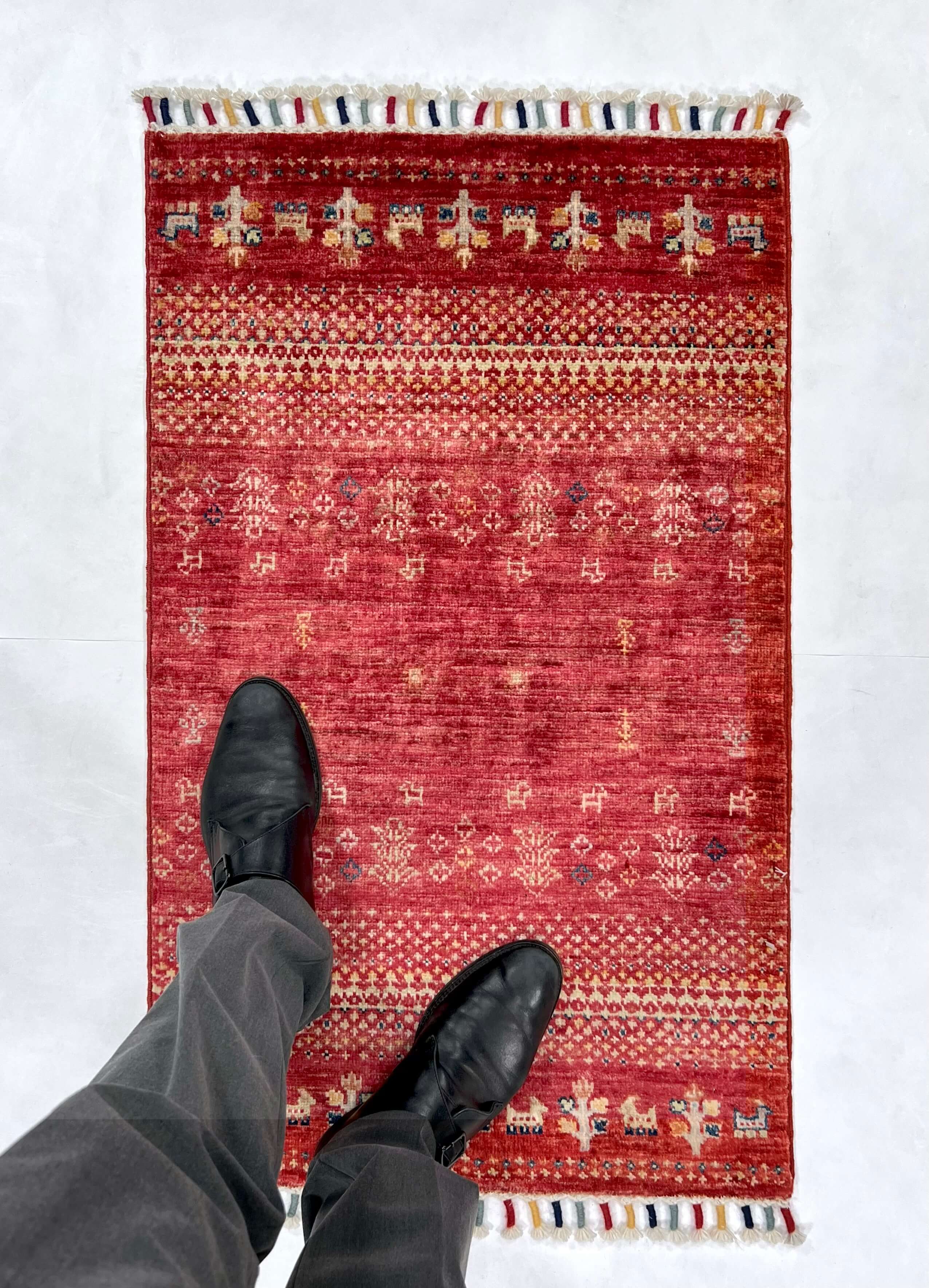 Afghan Gabbeh (1'11"x3'01") red - Image 6