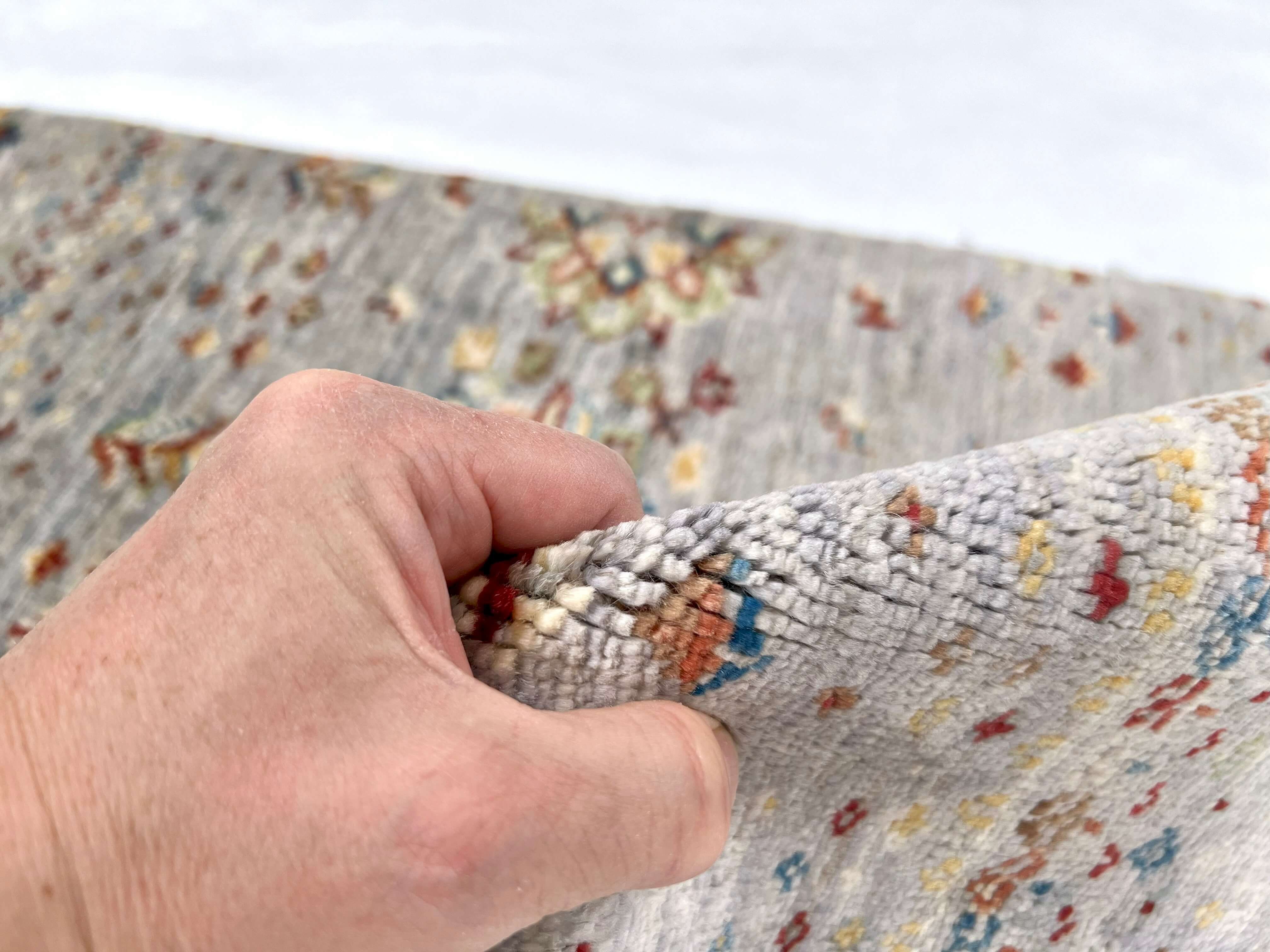 Afghan Gabbeh (2'00"x2'07") light gray - Image 4