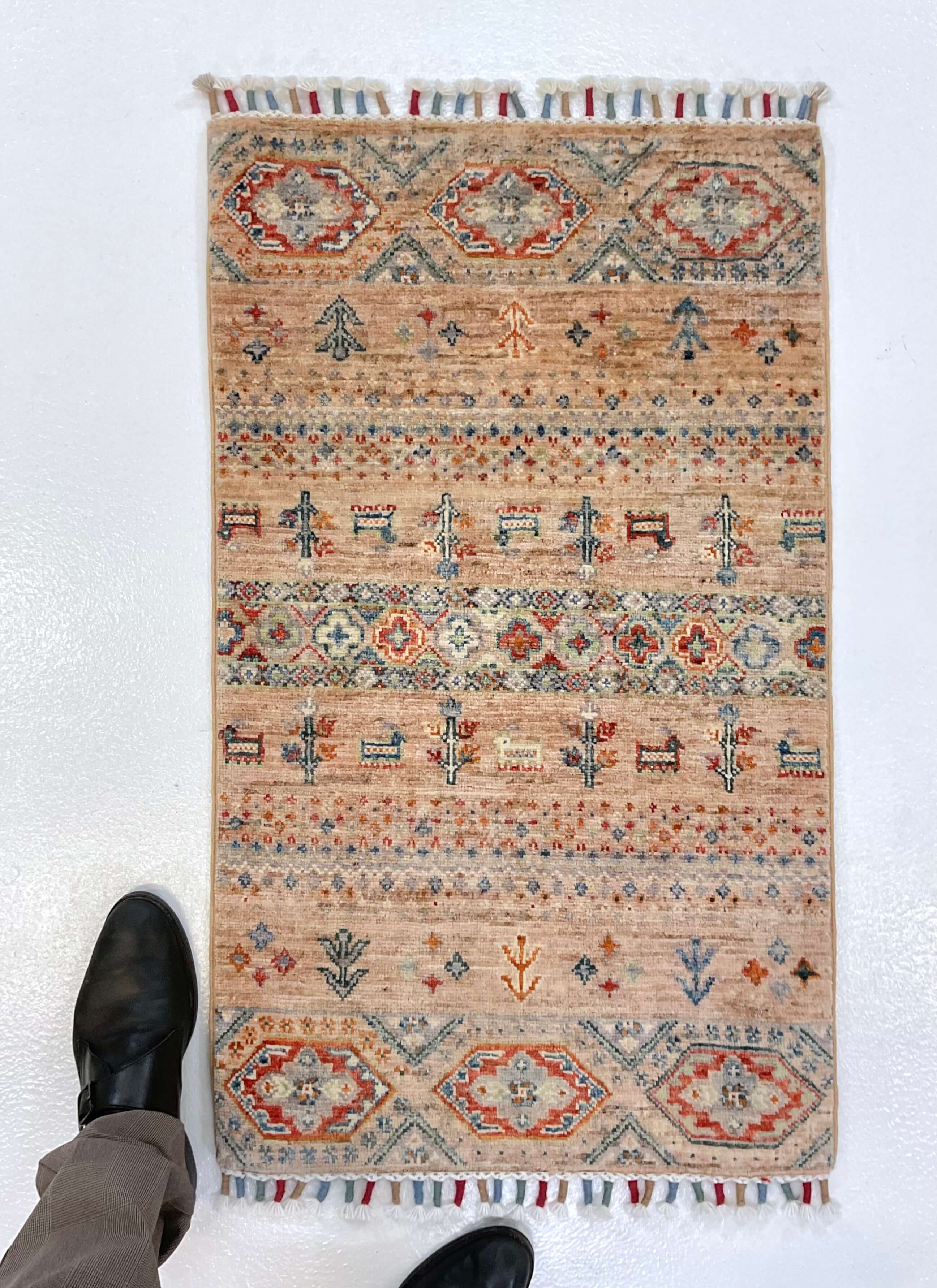 Afghan Gabbeh (2'00"x3'02") adobe/multicolor - Image 5