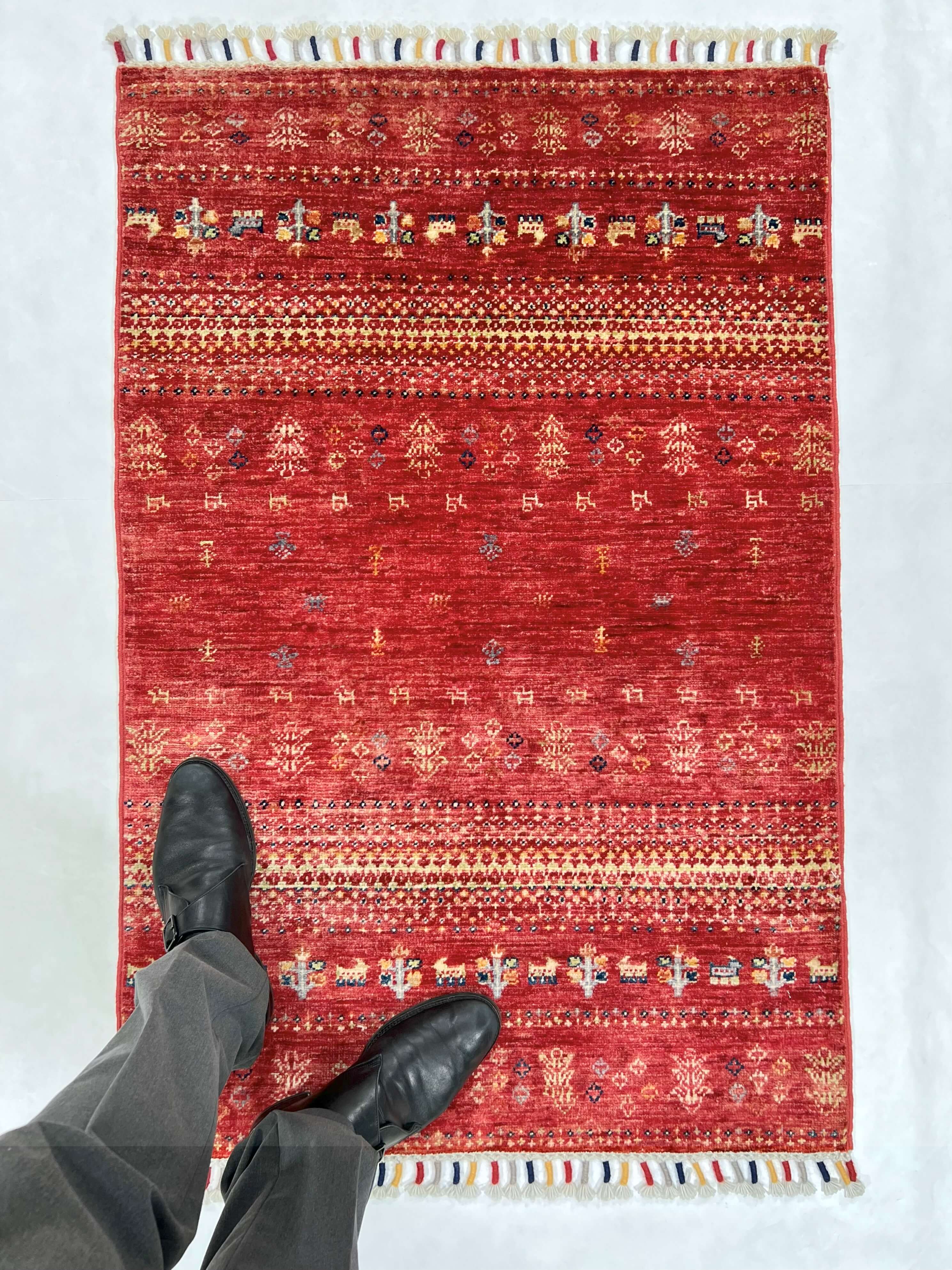 Afghan Gabbeh (2'07"x3'10") red - Image 6