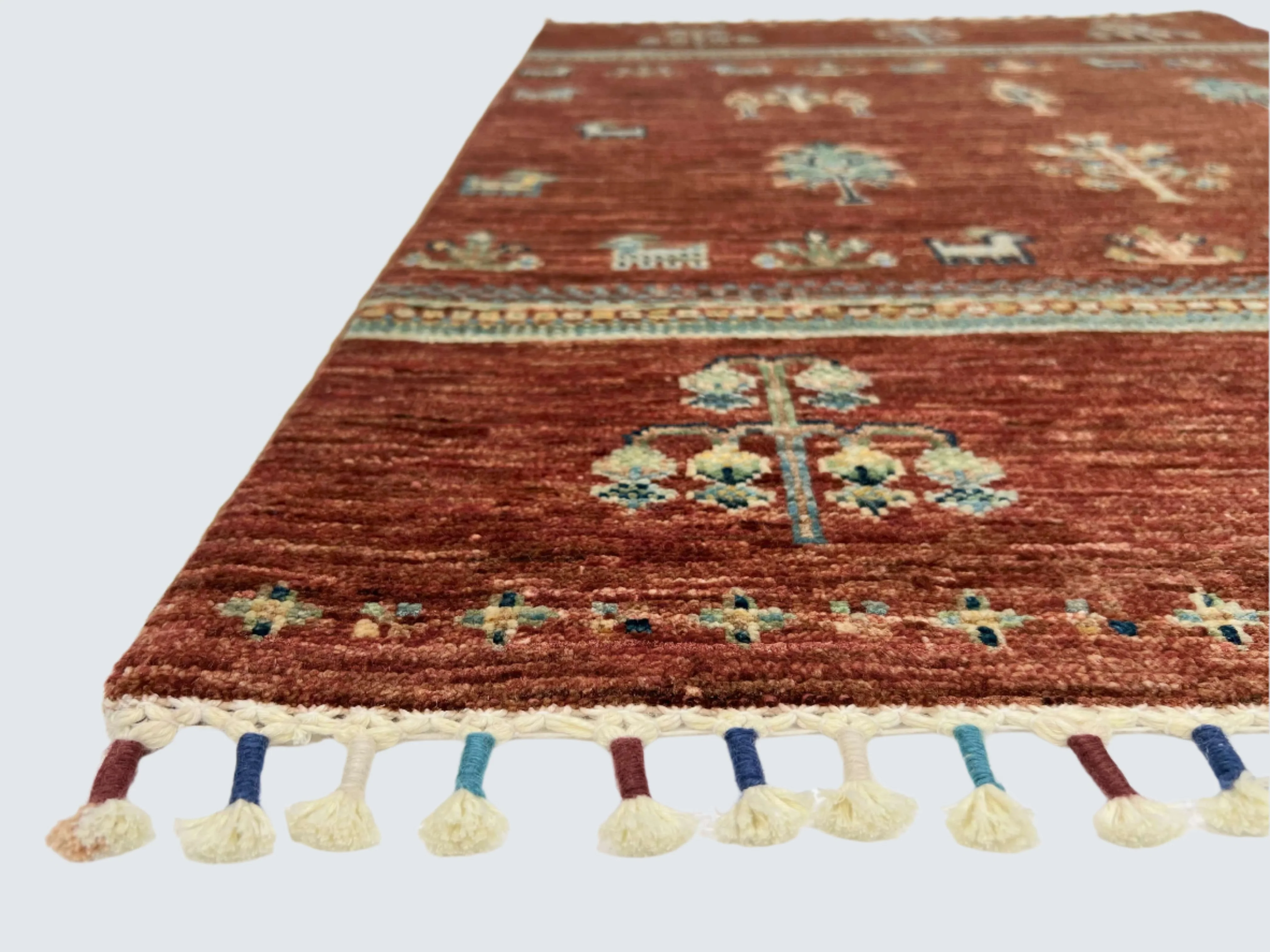 Afghan Gabbeh (2'08"x3'08") brown/teal - Image 2