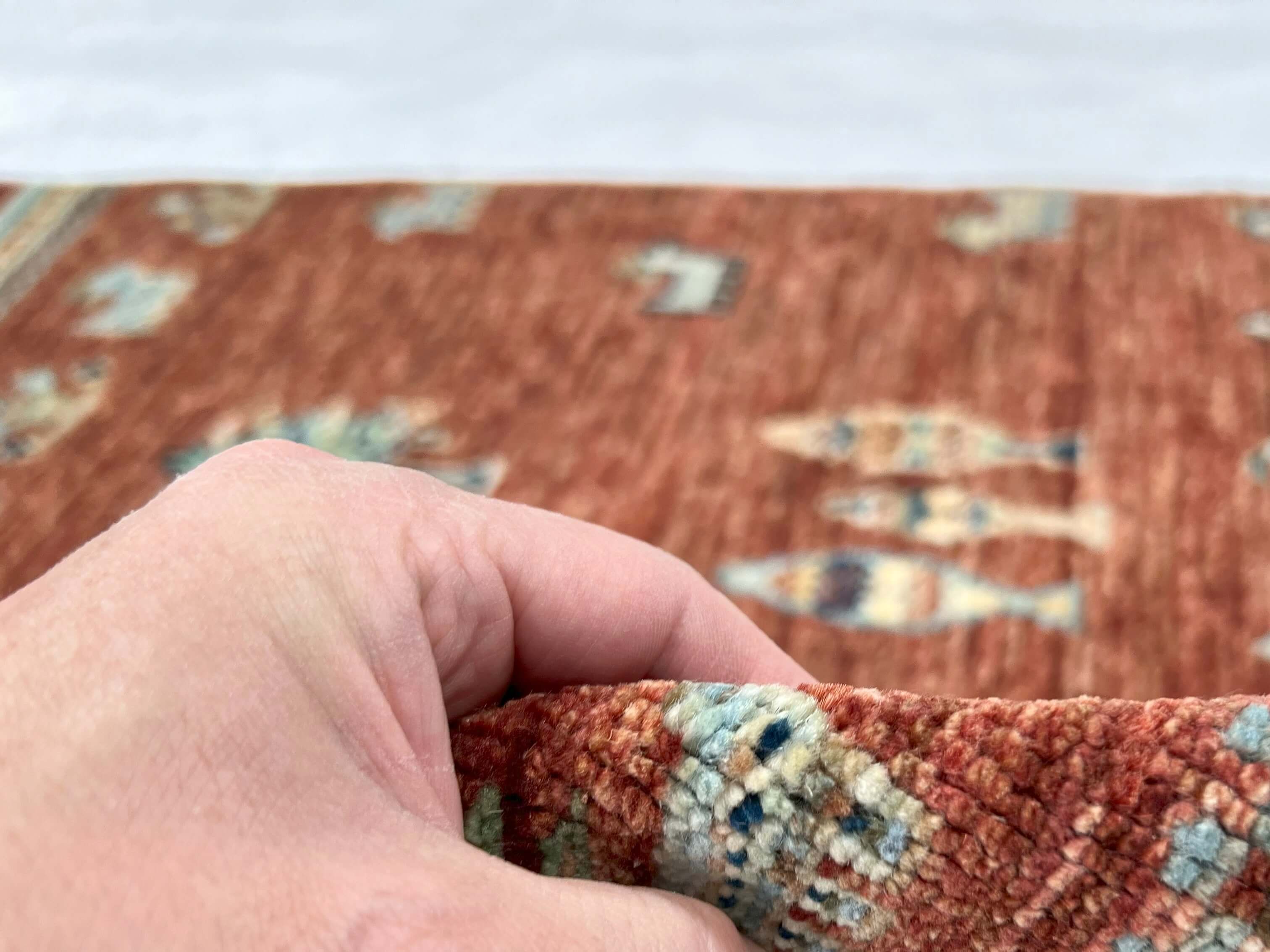 Afghan Gabbeh (2'08"x3'08") brown/teal - Image 4