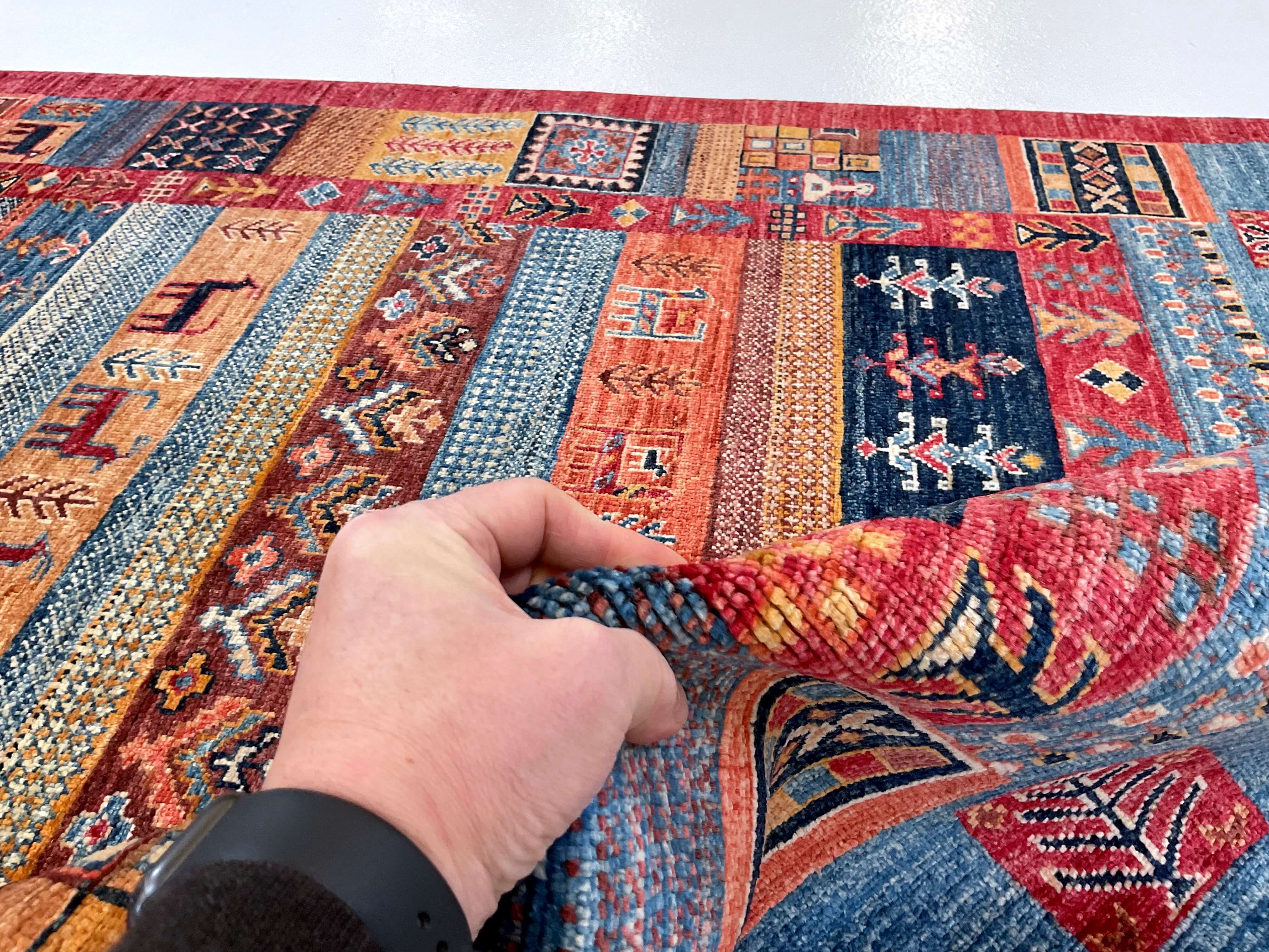 Afghan Gabbeh (4'02"x6'03") navy/blue/red - Image 5