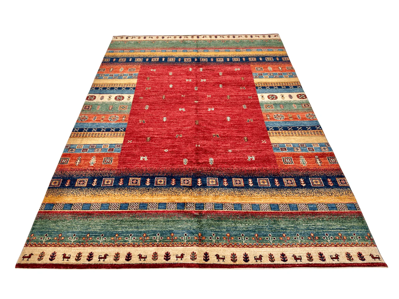 Afghan Gabbeh (5'08"x7'10") red/multicolor - Image 11
