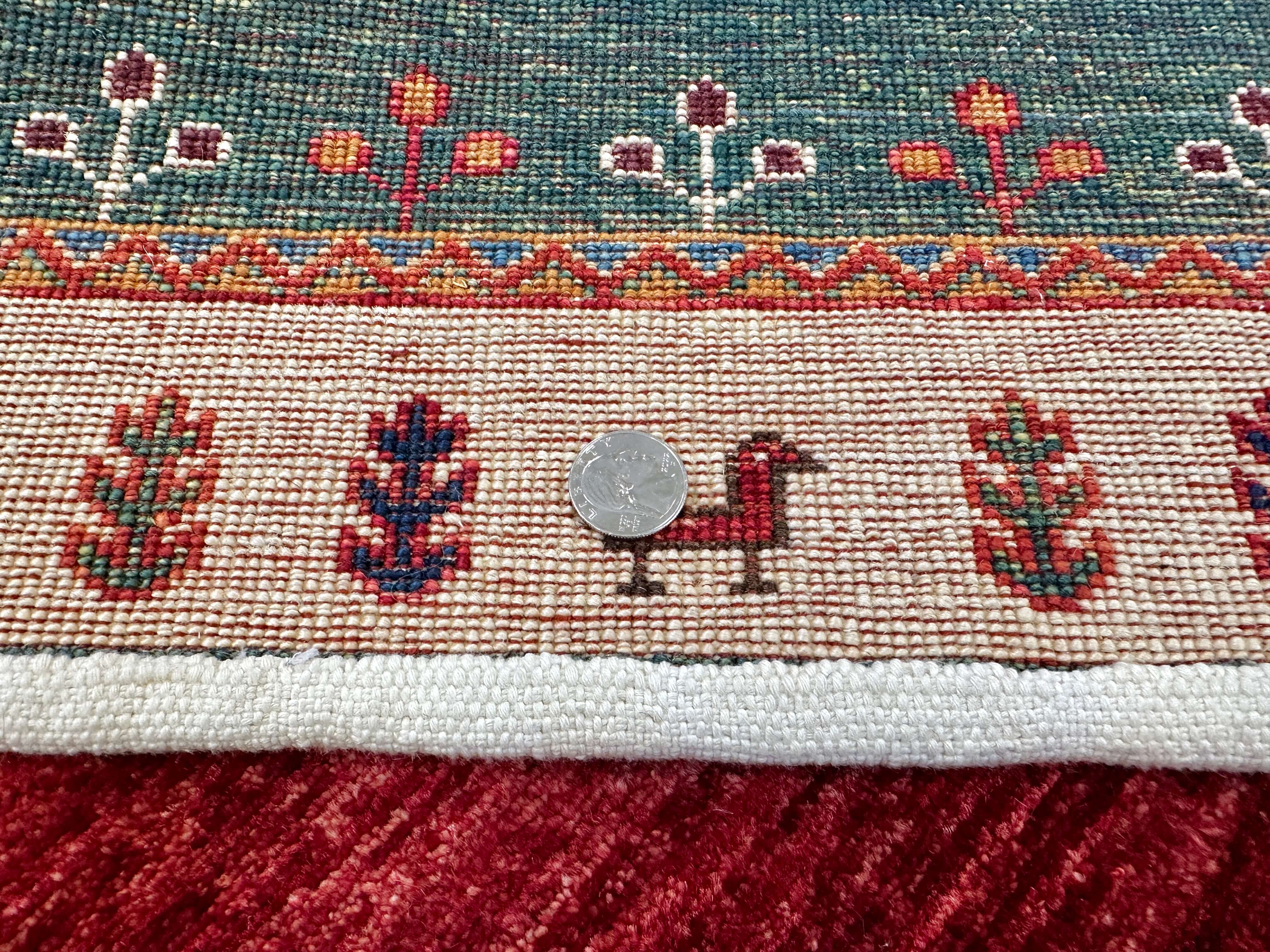 Afghan Gabbeh (5'08"x7'10") red/multicolor - Image 12