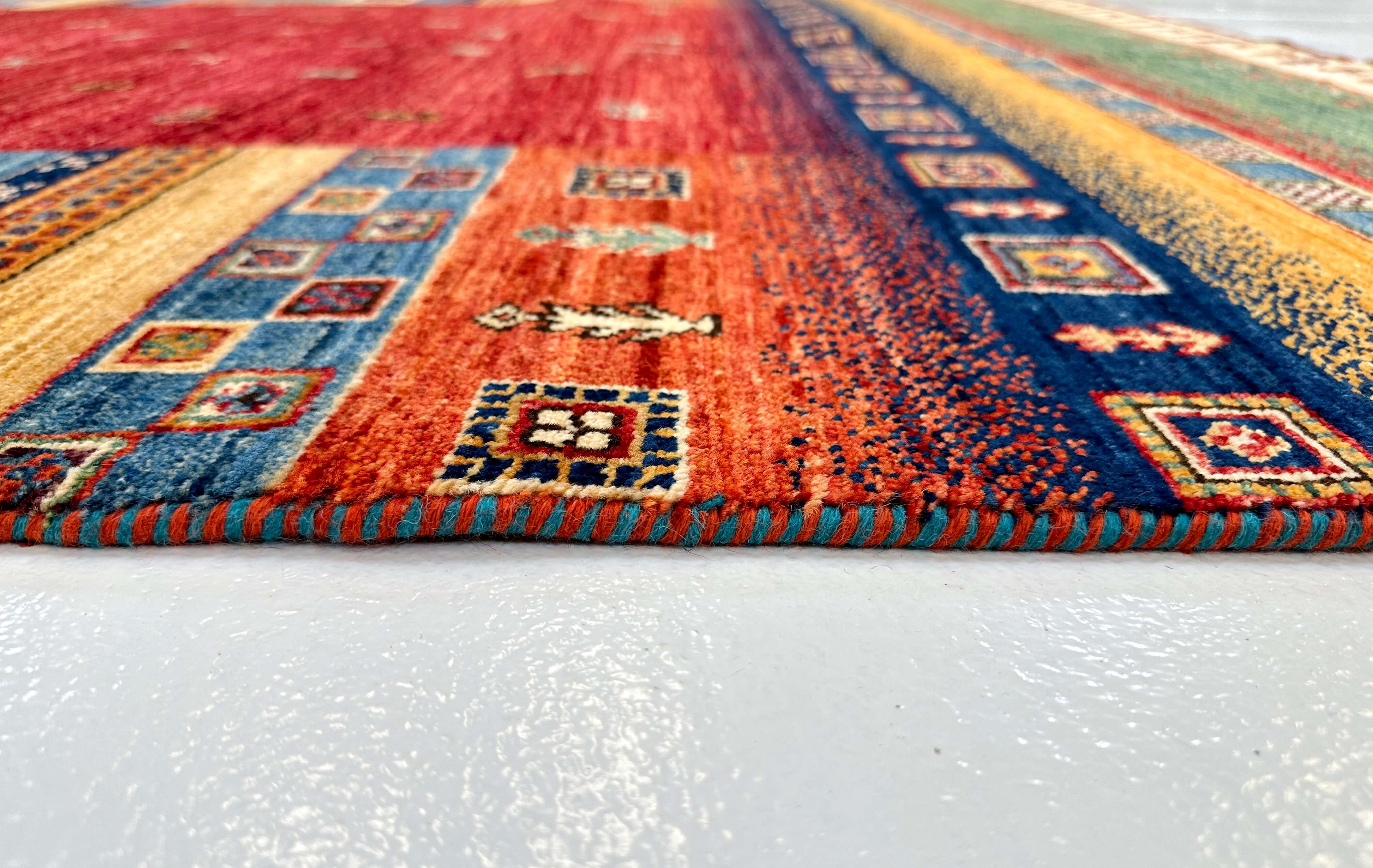 Afghan Gabbeh (5'08"x7'10") red/multicolor - Image 3
