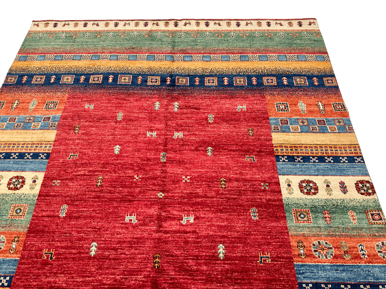 Afghan Gabbeh (5'08"x7'10") red/multicolor - Image 6