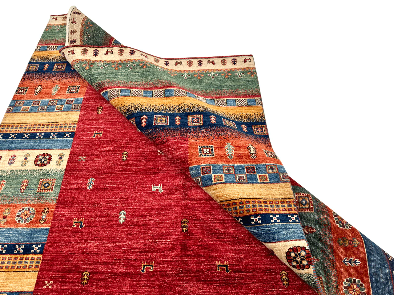 Afghan Gabbeh (5'08"x7'10") red/multicolor - Image 7