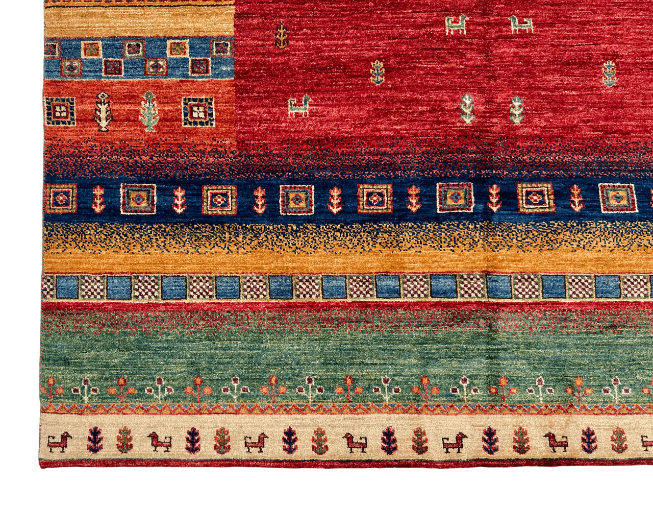 Afghan Gabbeh (5'08"x7'10") red/multicolor - Image 8