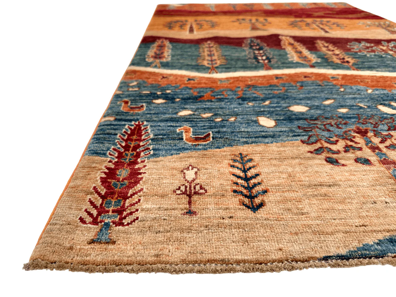Afghan Gabbeh - Trees (3'05"x5'01") multicolor/rust - Image 2