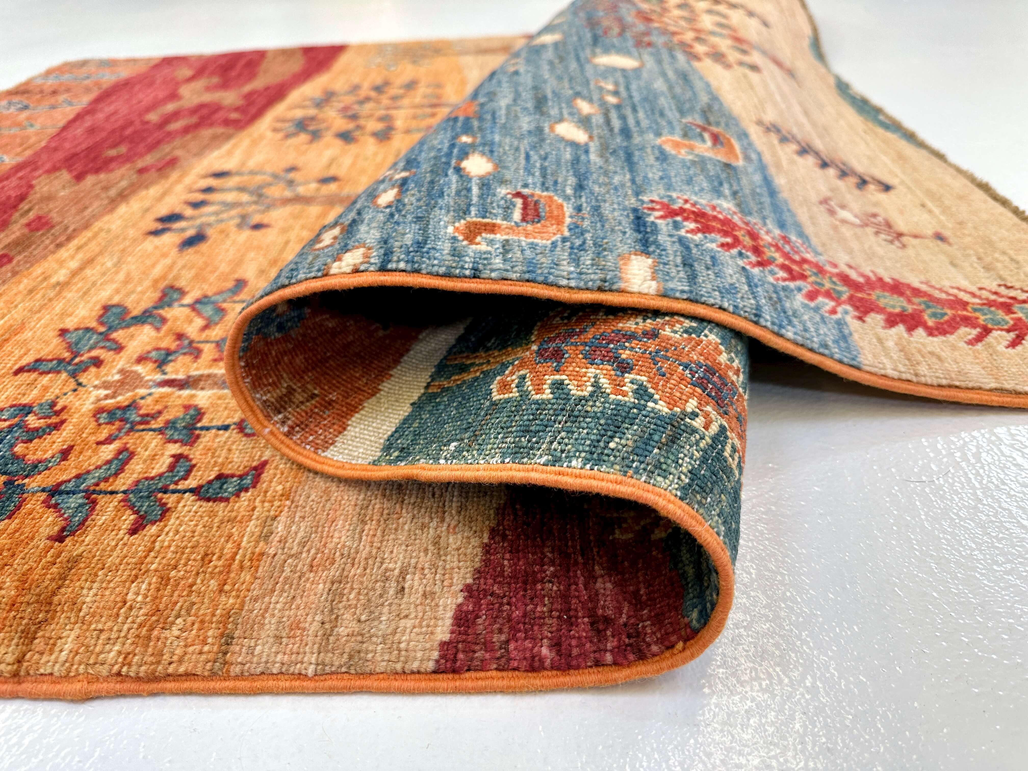 Afghan Gabbeh - Trees (3'05"x5'01") multicolor/rust - Image 4