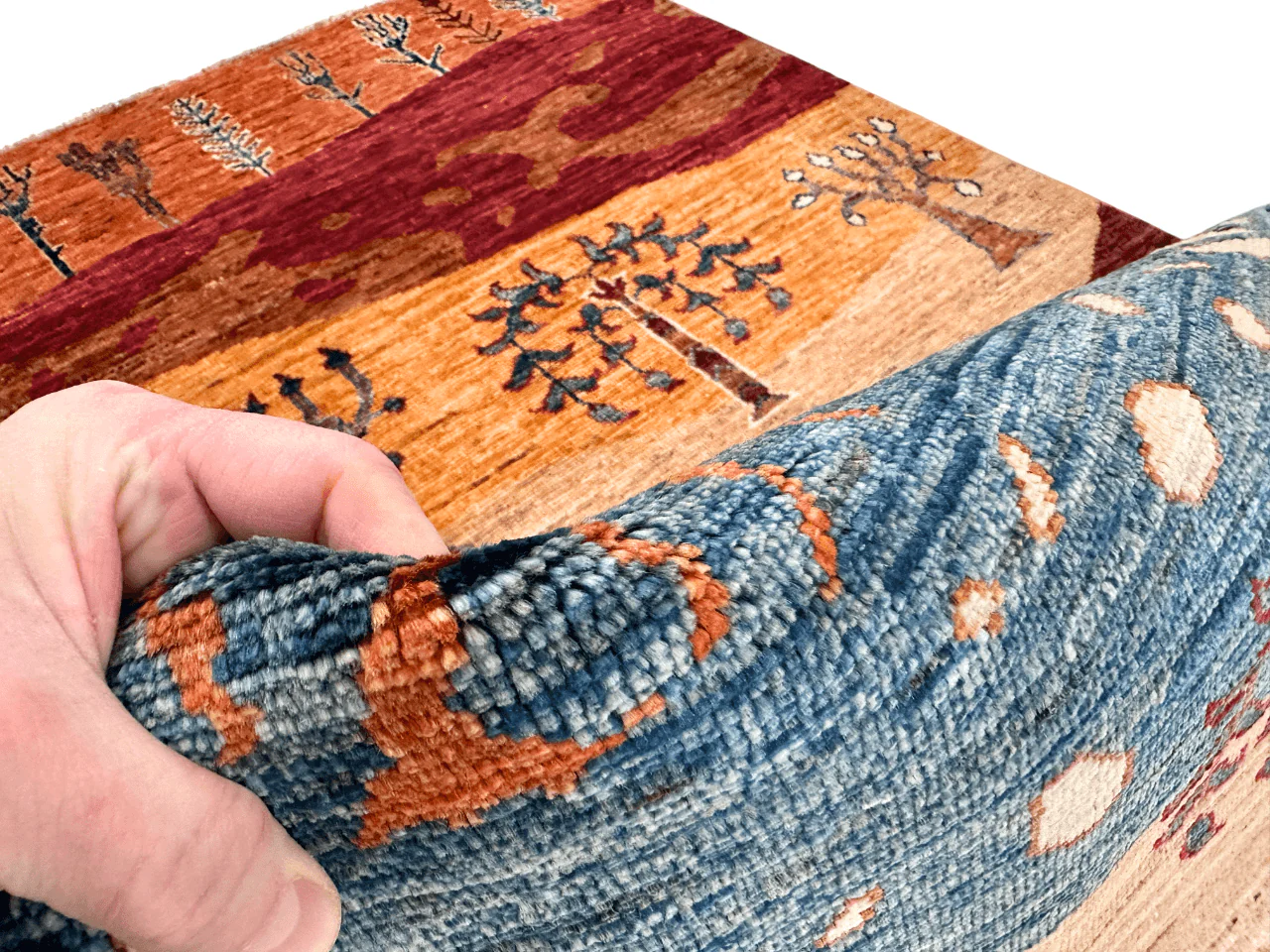 Afghan Gabbeh - Trees (3'05"x5'01") multicolor/rust - Image 5