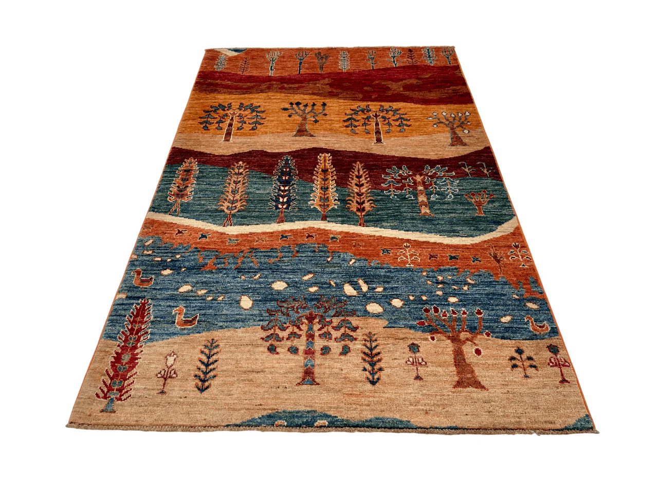 Afghan Gabbeh - Trees (3'05"x5'01") multicolor/rust - Image 8