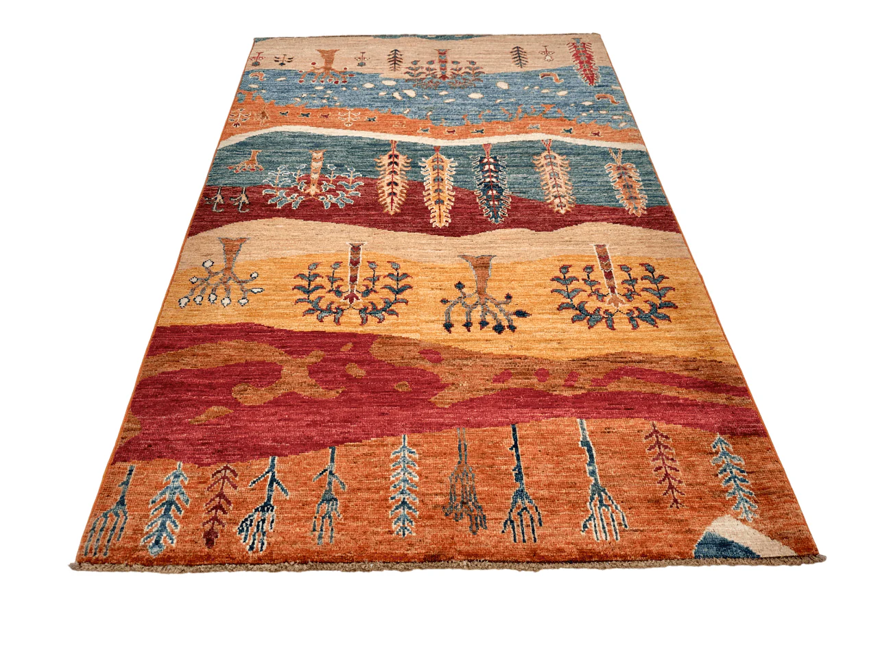 Afghan Gabbeh - Trees (3'05"x5'01") multicolor/rust - Image 9