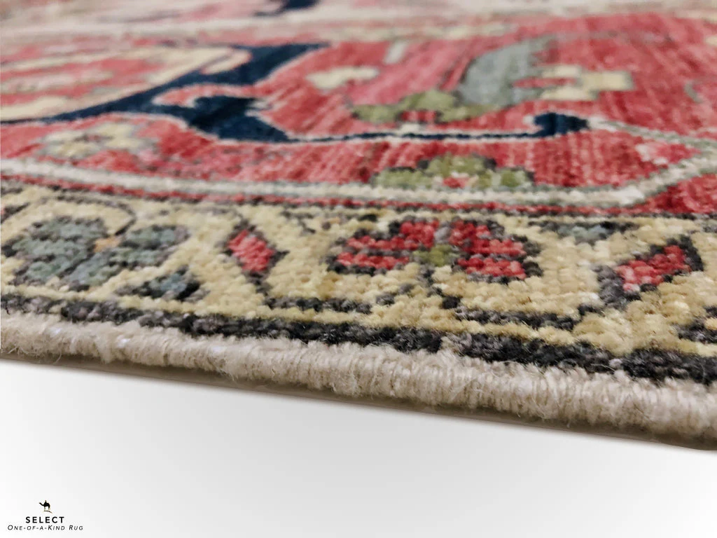 Afghan Heriz (10'03"x14'00") ivory/red - Image 4