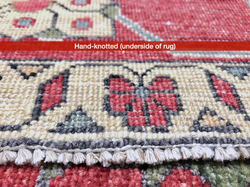 Afghan Heriz (10'03"x14'00") ivory/red - Image 8