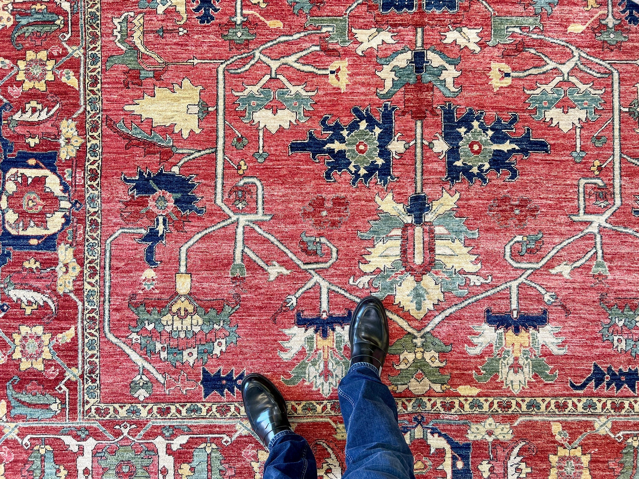 Afghan Heriz (8'00"x10'00") lt.red/red - Image 10