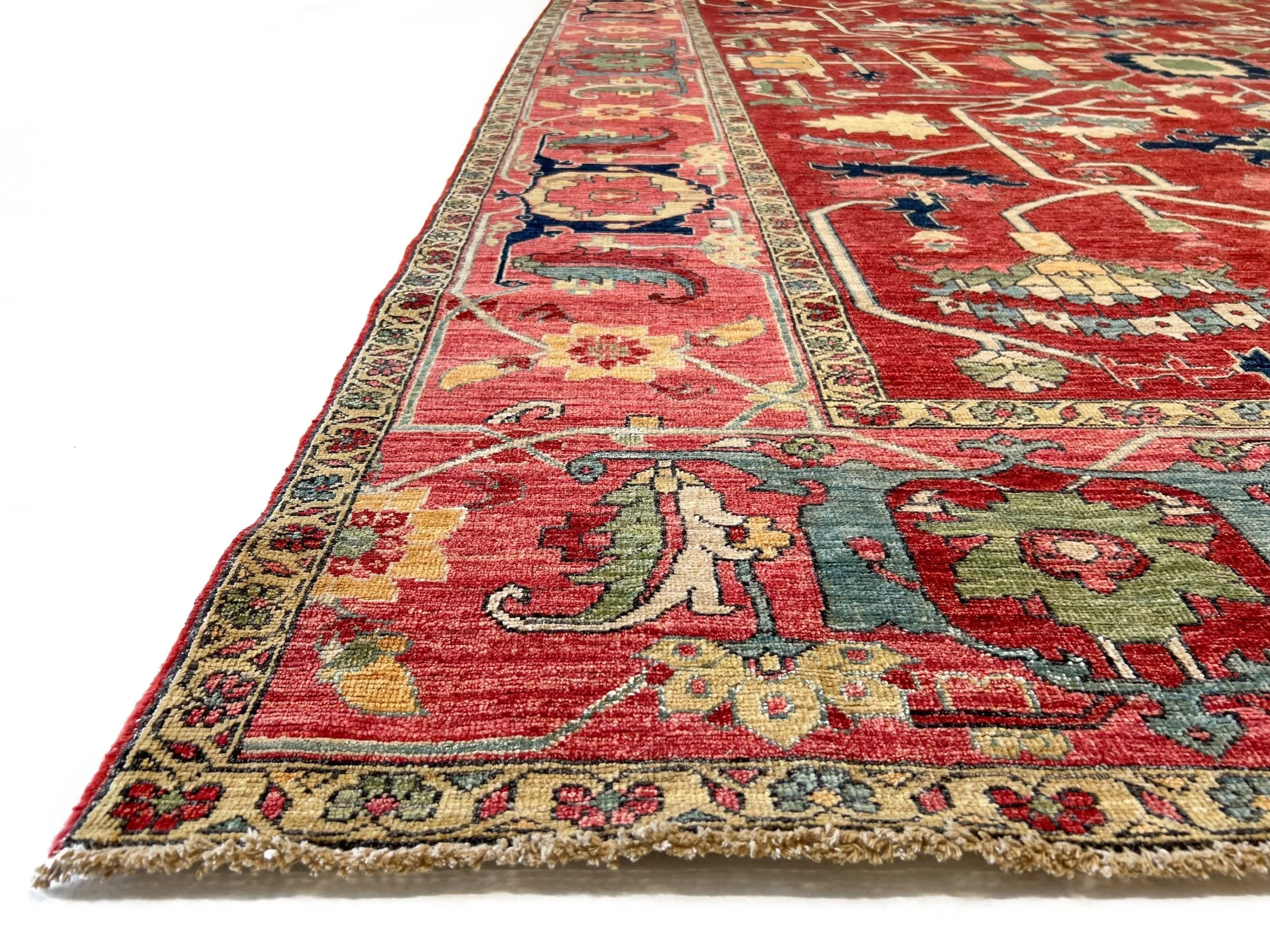 Afghan Heriz (9'01"x12'09") red/rose - Image 3