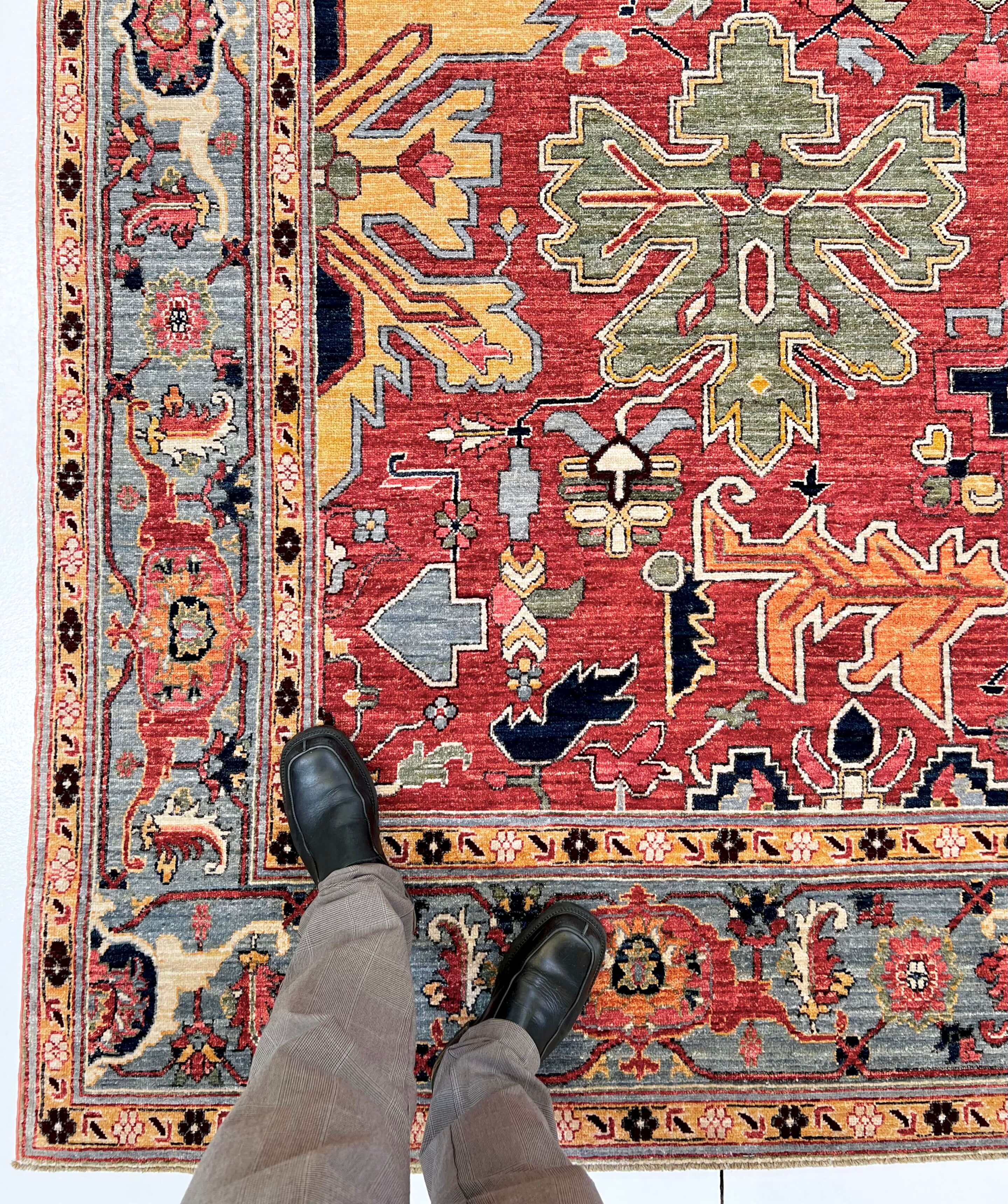 Afghan Heriz (9'07'x13'09") lt.red/lt.blue - Image 11