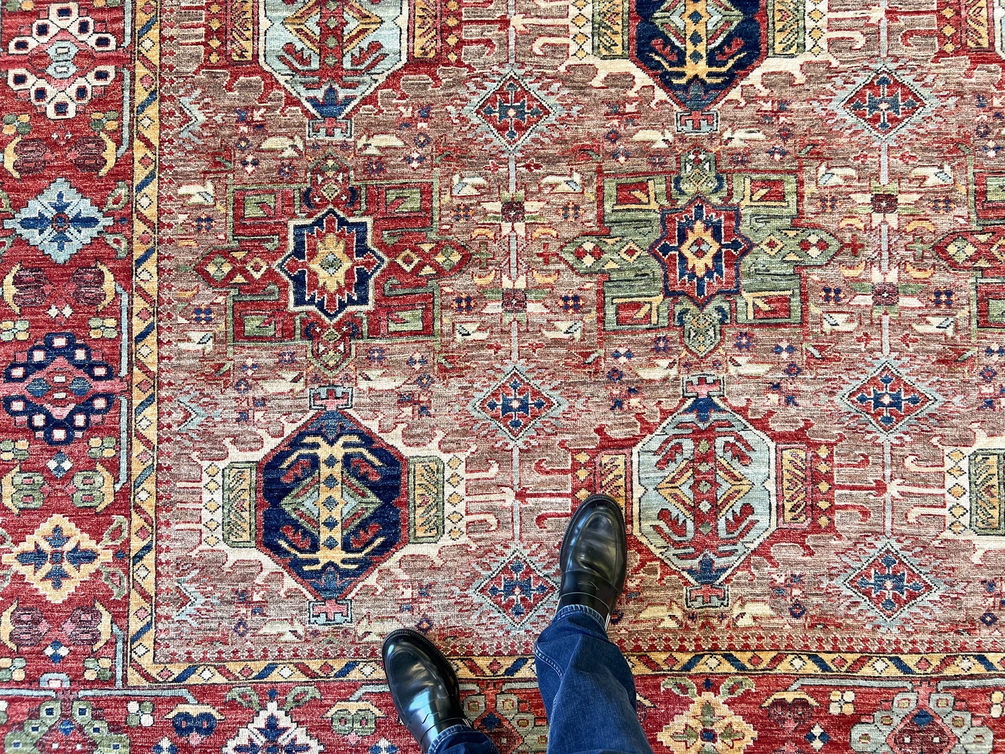 Afghan Karajeh (7'11"x9'08") brown/red - Image 12