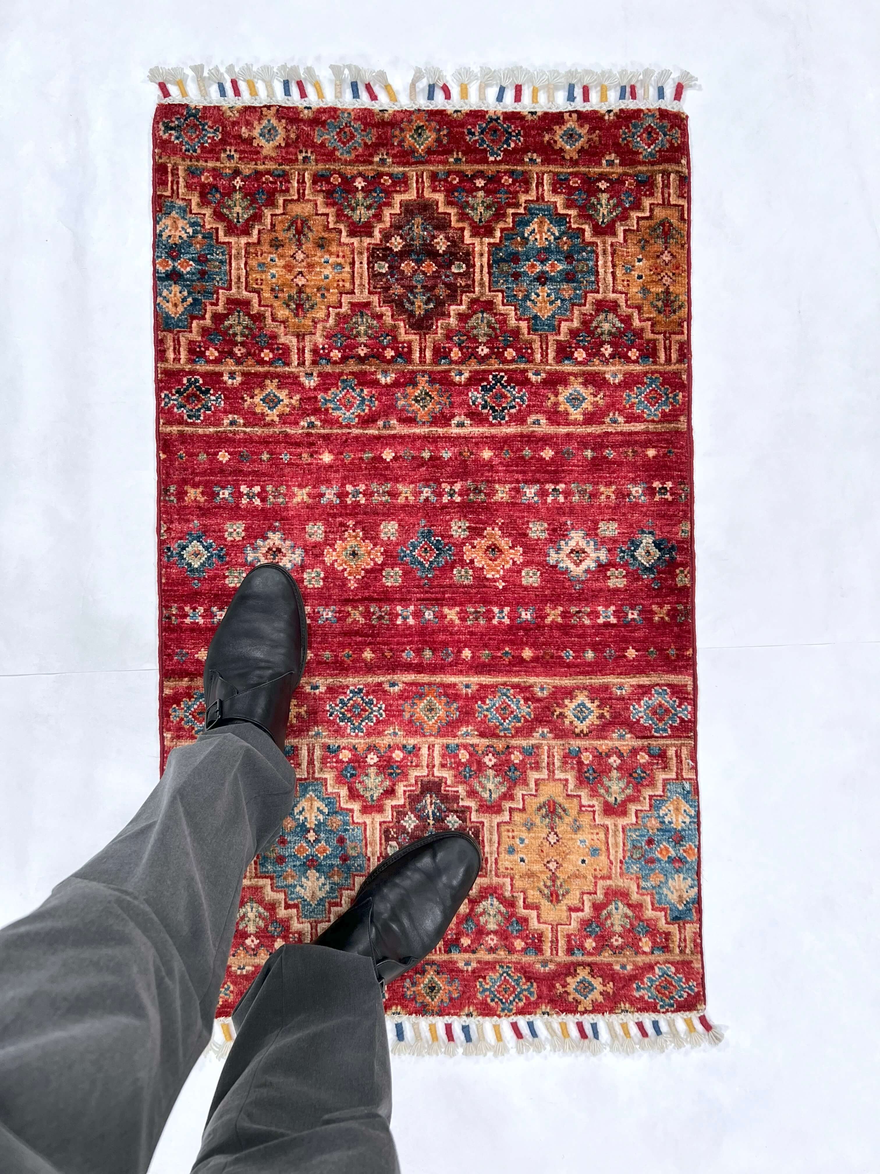Afghan Khorjin (2'00"x3'03") red - Image 6