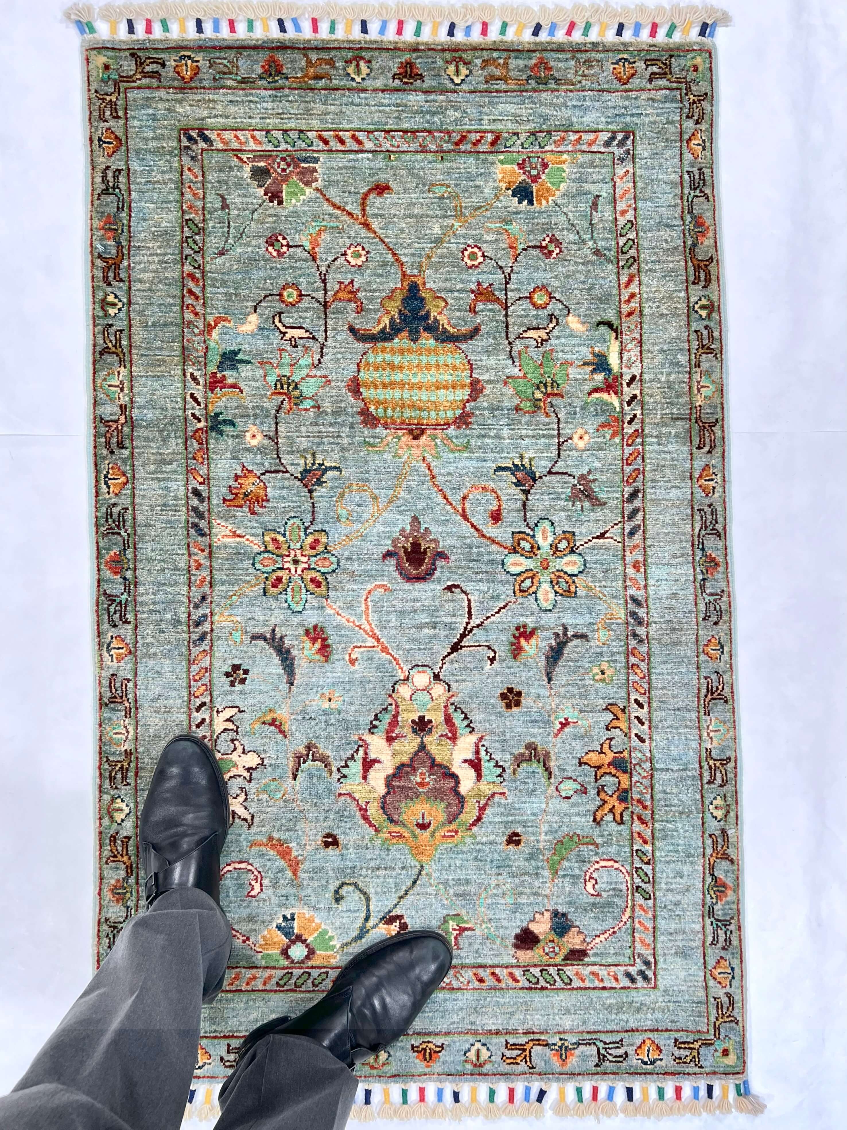 Afghan Khorjin (2'07"x4'04") lt.blue/multicolor - Image 6
