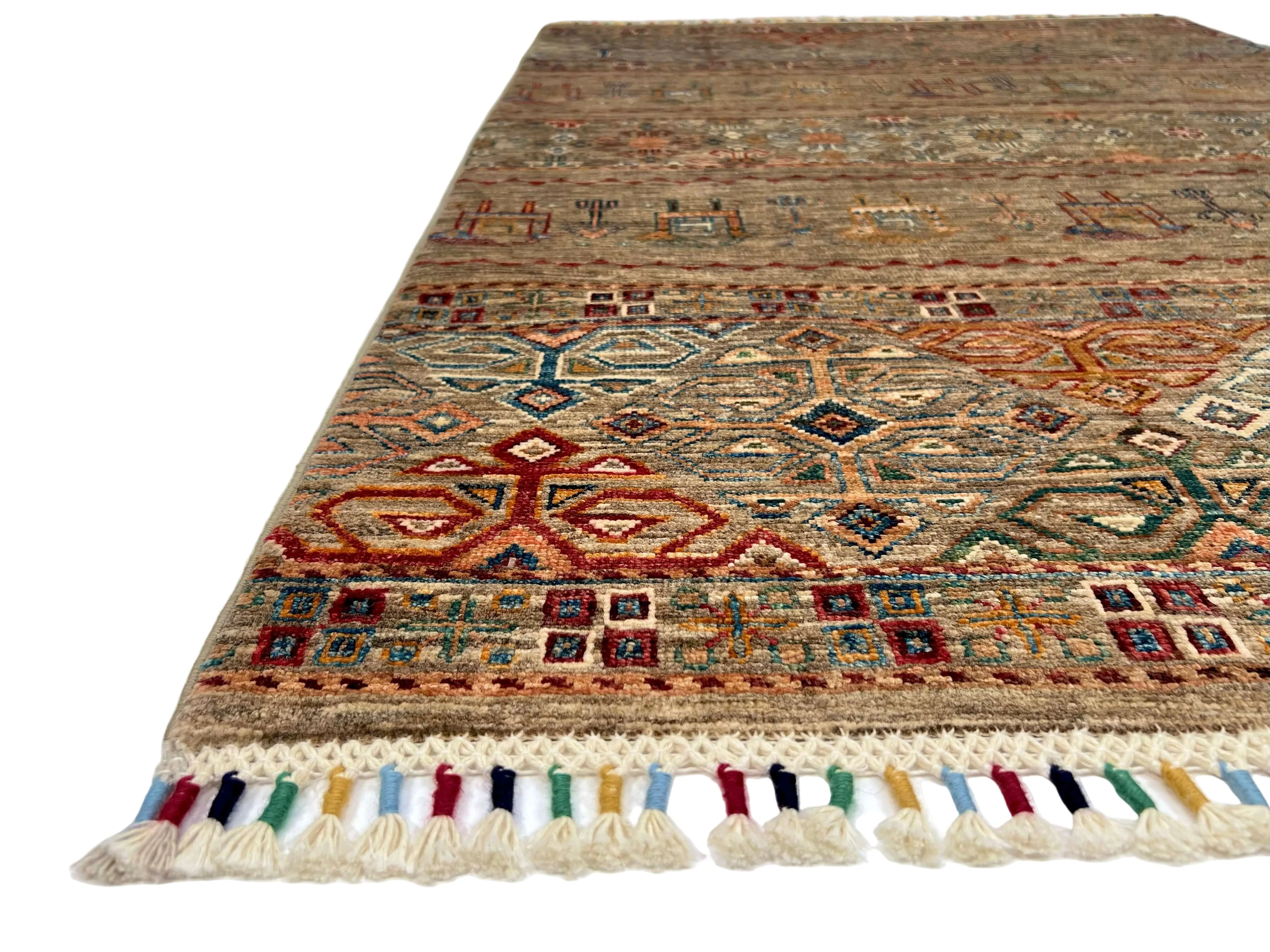 Afghan Khorjin (3'02"x4'08") camel/multicolor - Image 2