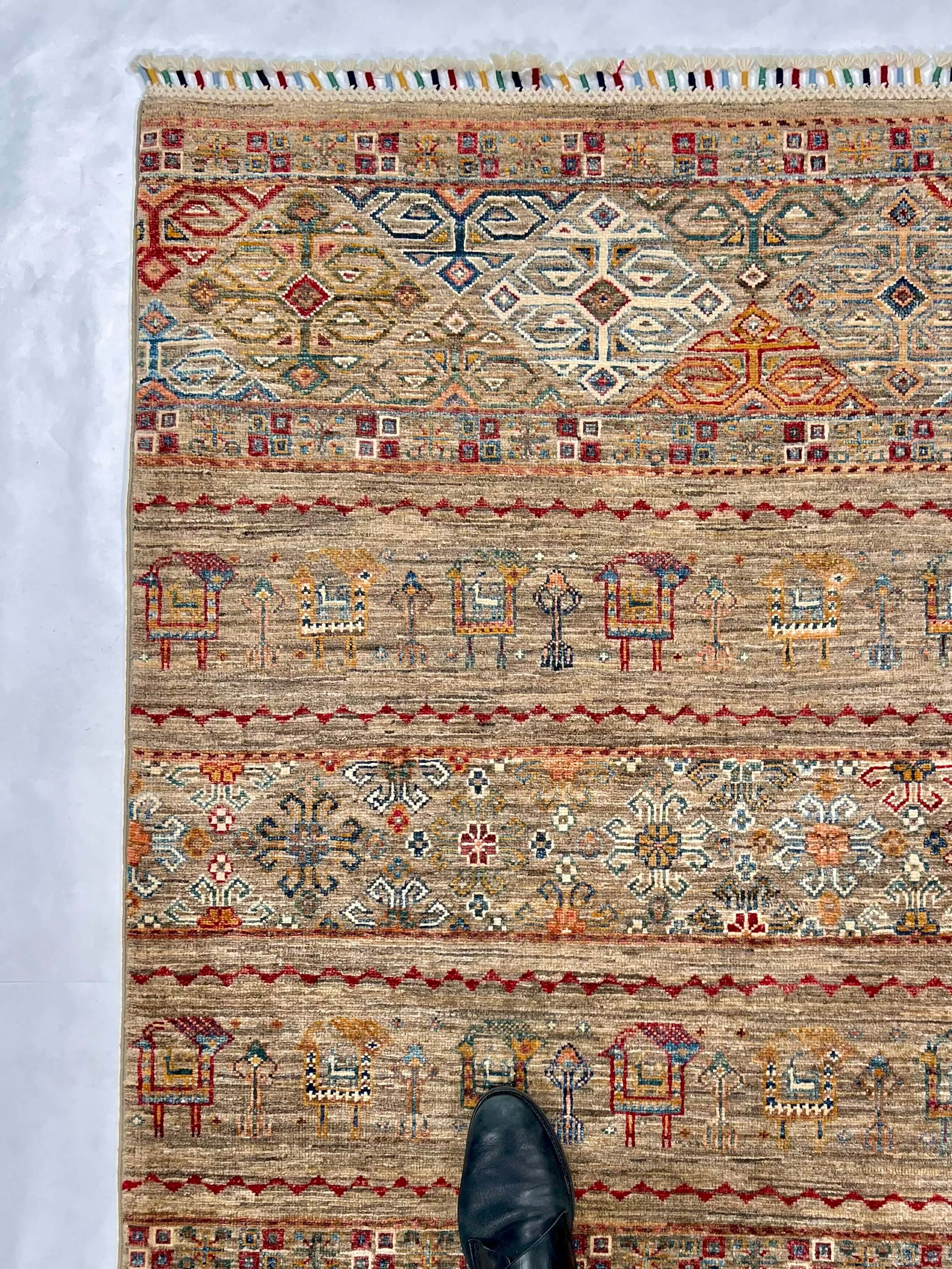 Afghan Khorjin (3'02"x4'08") camel/multicolor - Image 6
