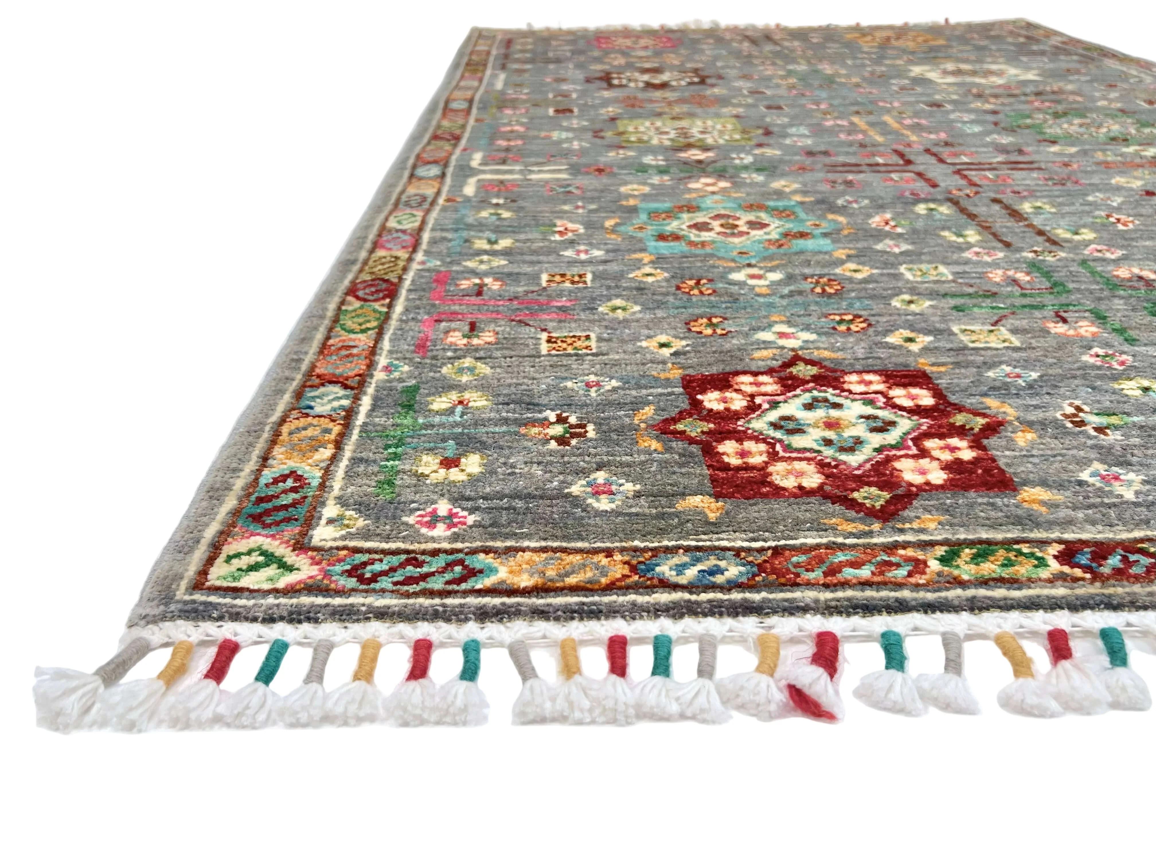 Afghan Khorjin (3'04"x5'00") gray/pastel - Image 2