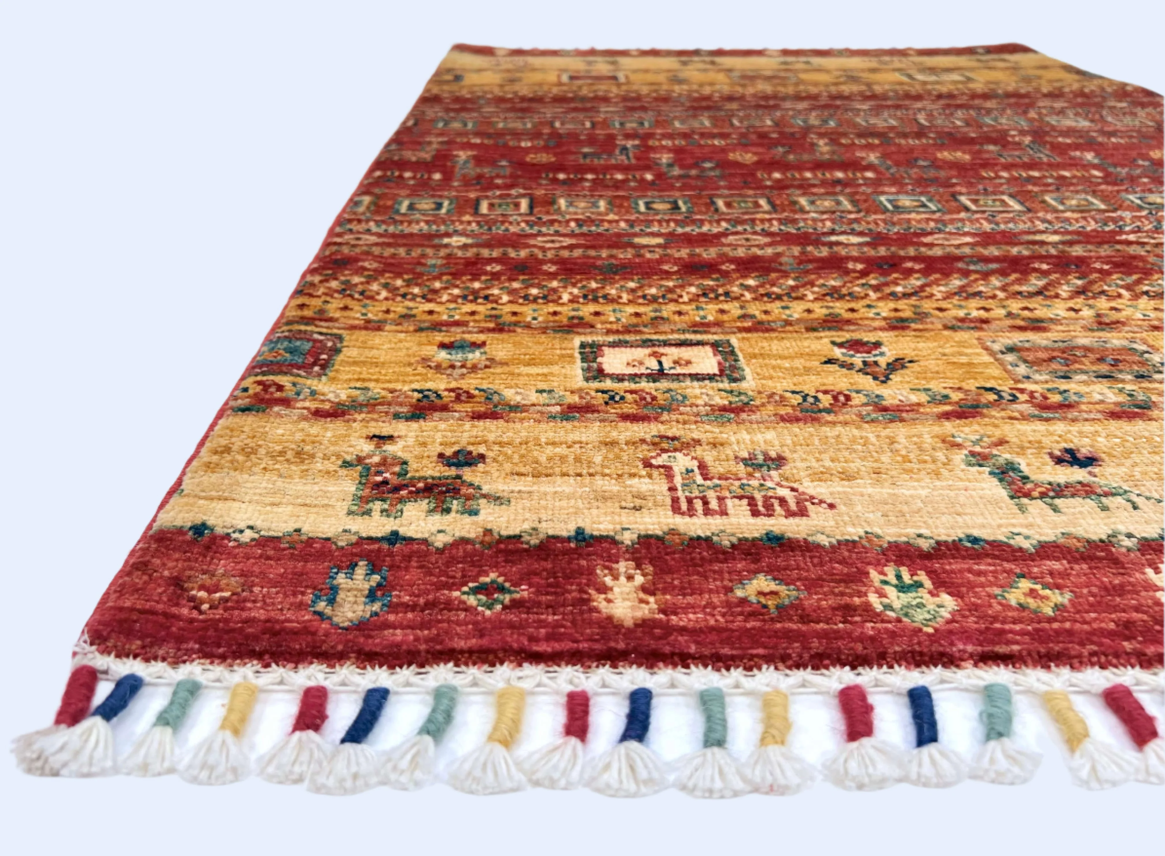 Afghan Khorjin-Gabbeh (2'08"x3'09") rust/gold - Image 2