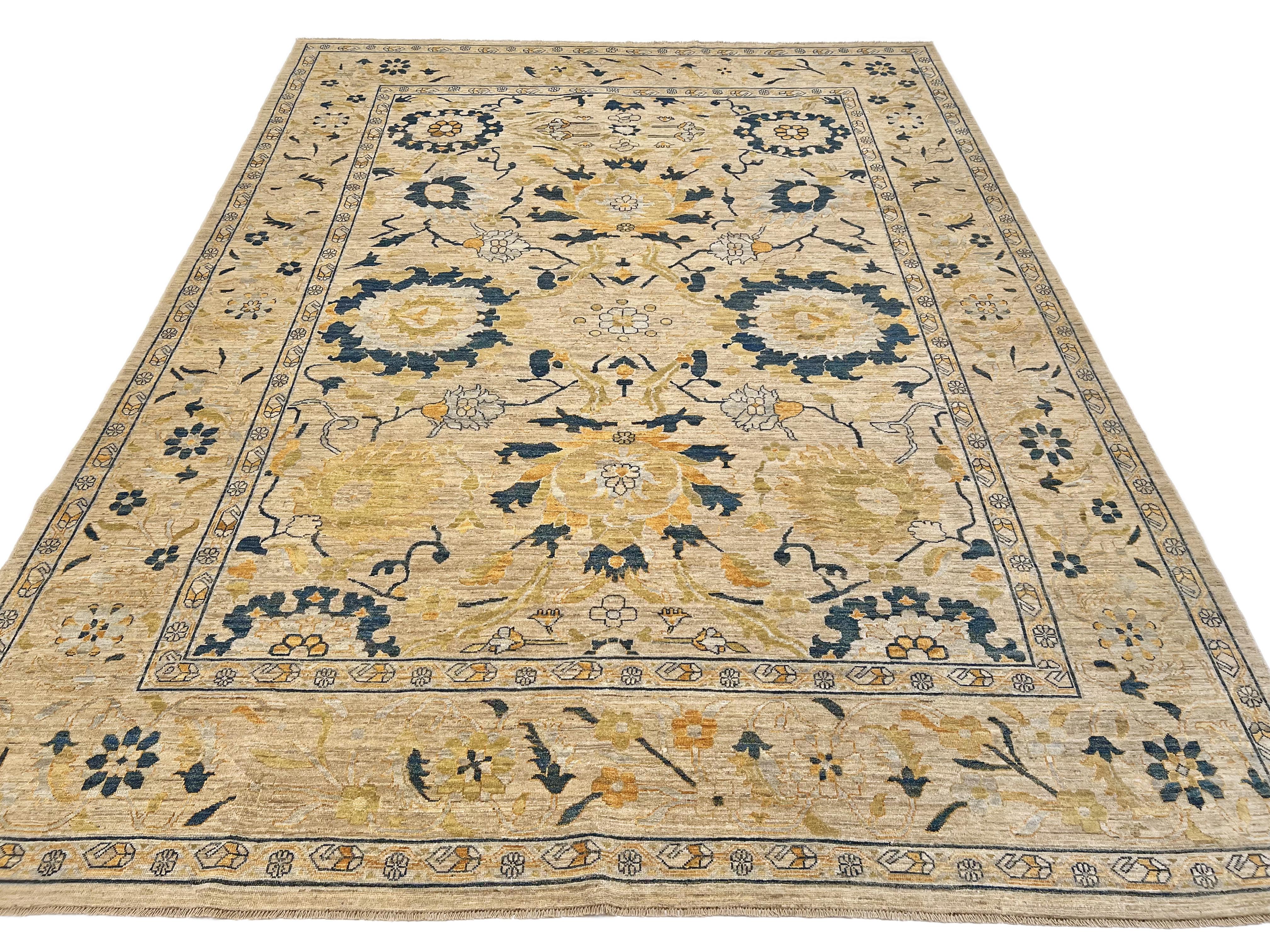 Afghan-made Oushak (9'01"x11'10") - Image 7
