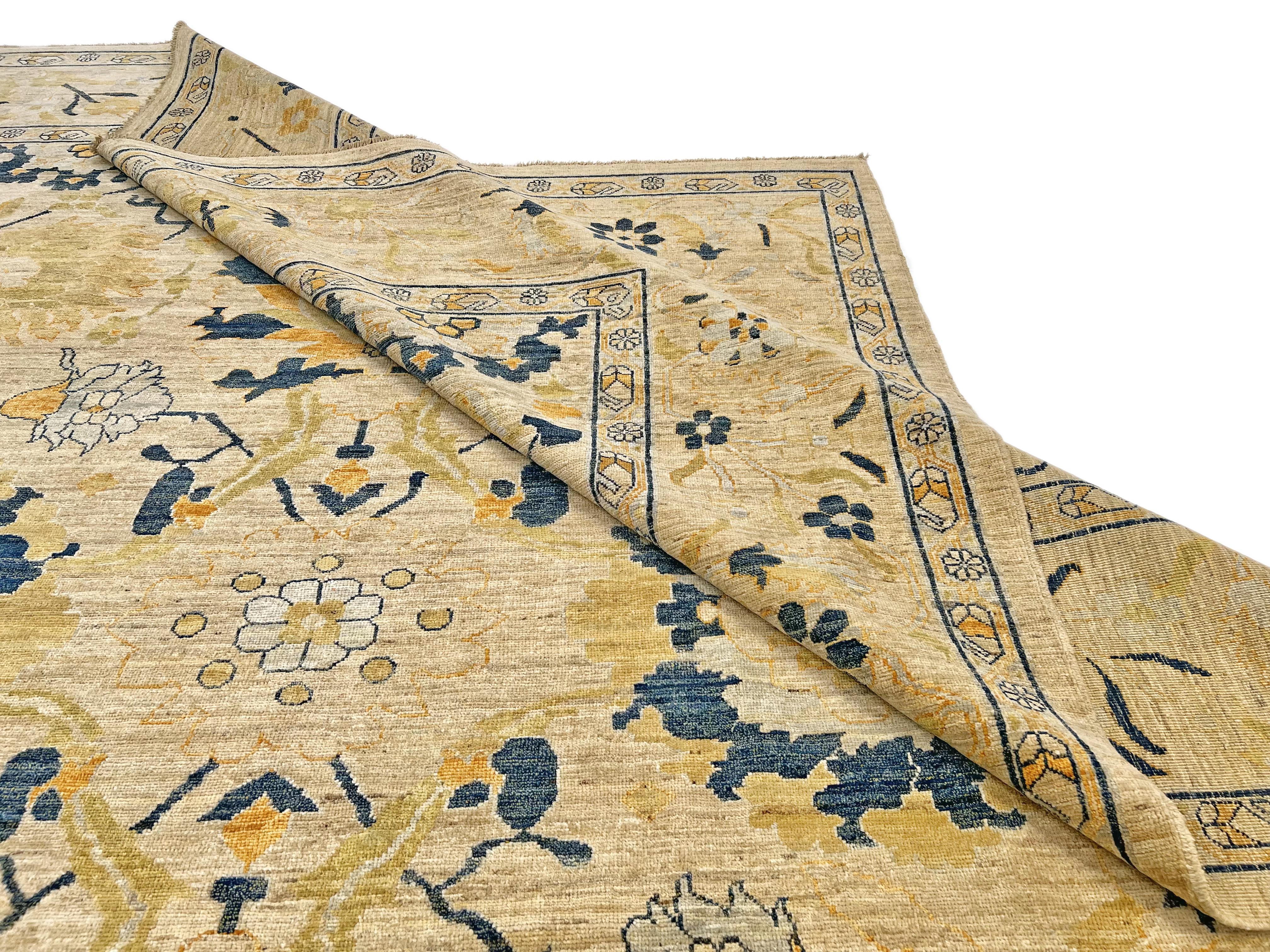 Afghan-made Oushak (9'01"x11'10") - Image 9