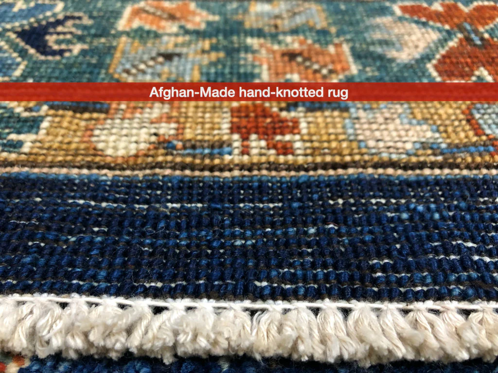 Afghan-Made Serapi (10'00"x13'10") navy/rust - Image 10