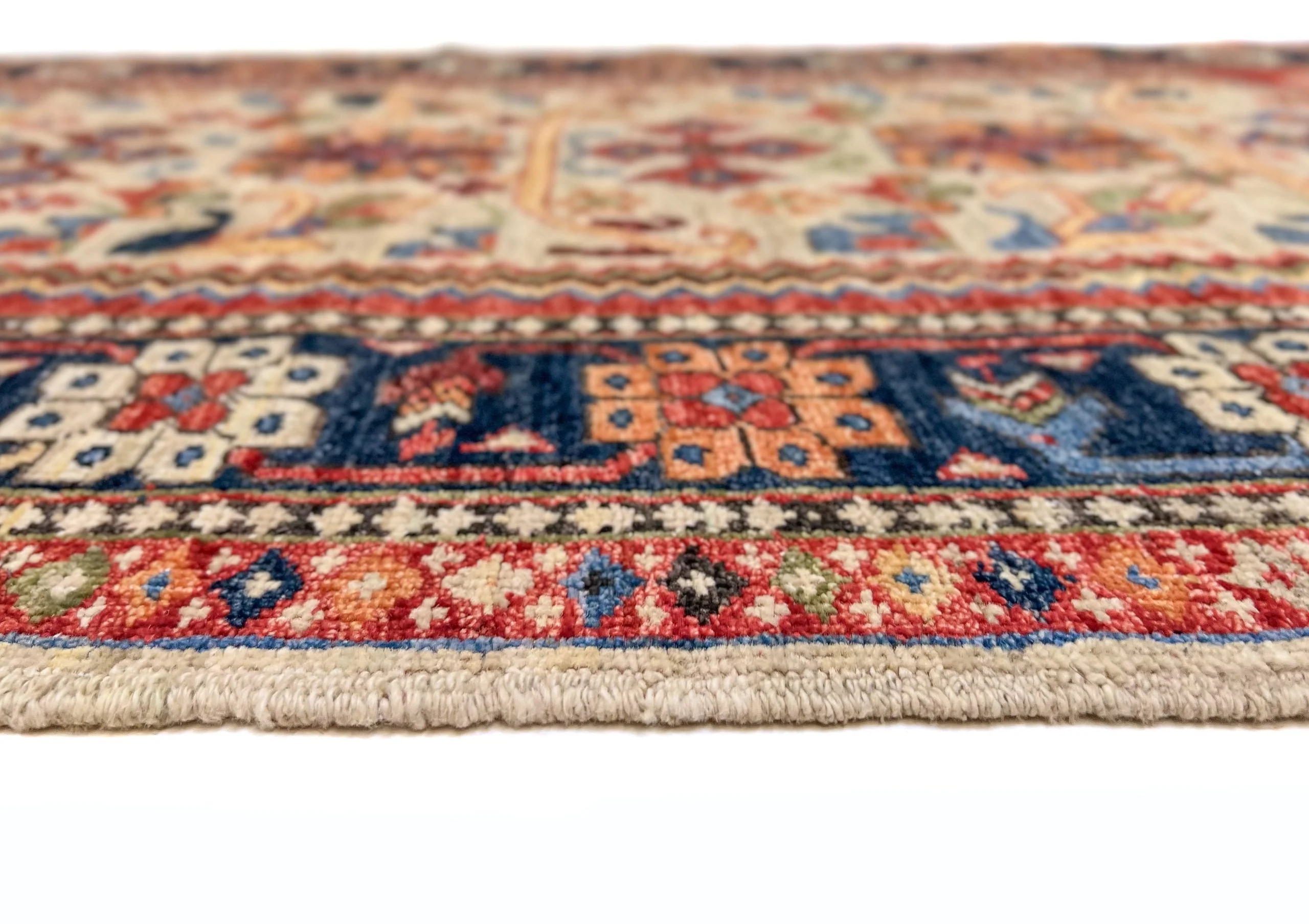 Afghan Qashqai Runner (3'00"x8'02) ivory/navy - Image 4