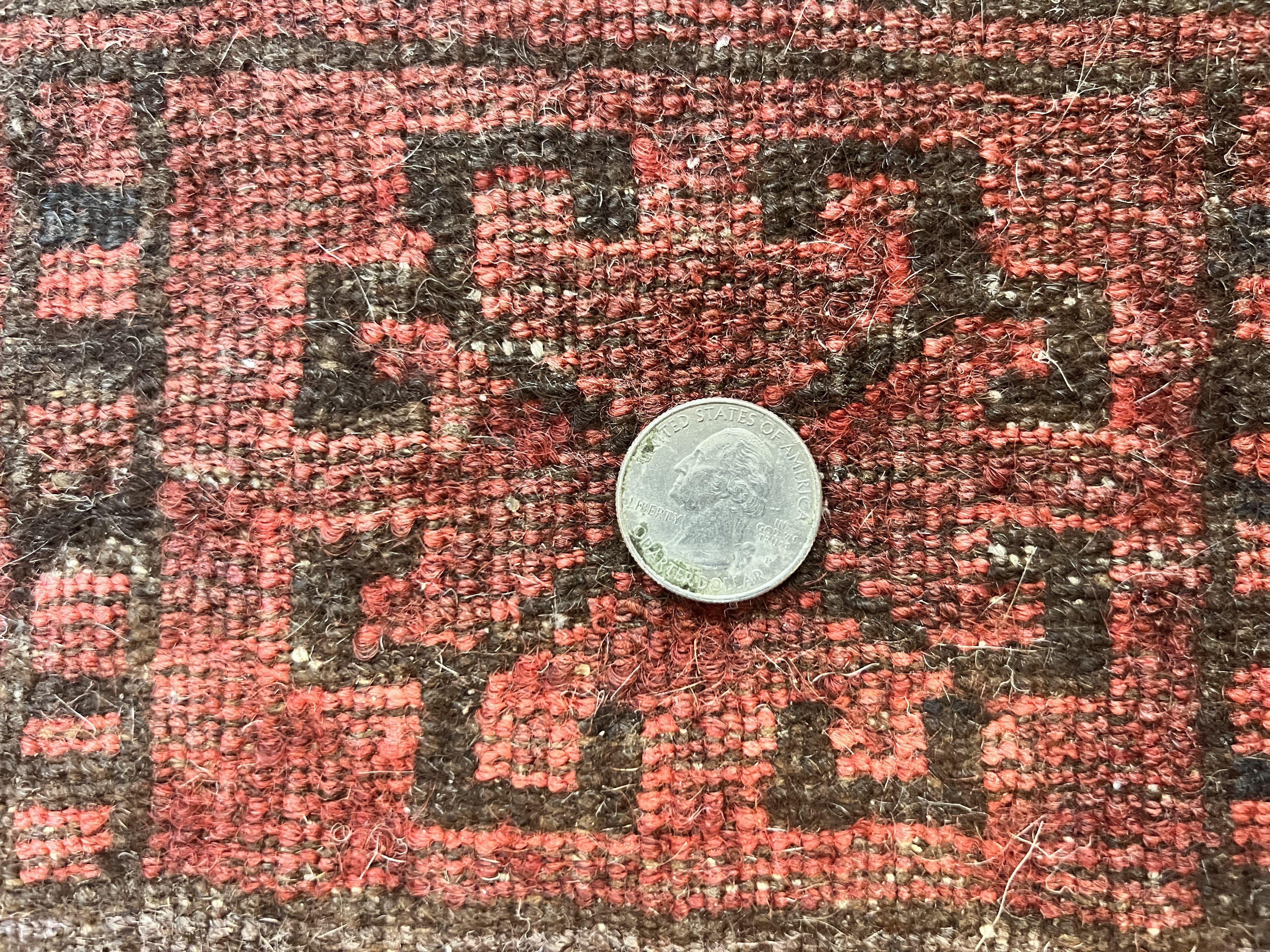 Afghan Rug 3x6, Semi Antique Vintage Oriental Carpet, Wool Handmade Red Rug, Tribal Rug, Afghan Beshir Rug - Image 10