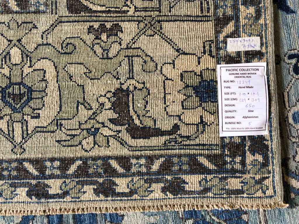 Afghan Serapi (7'10"x10'01") blues - Image 6