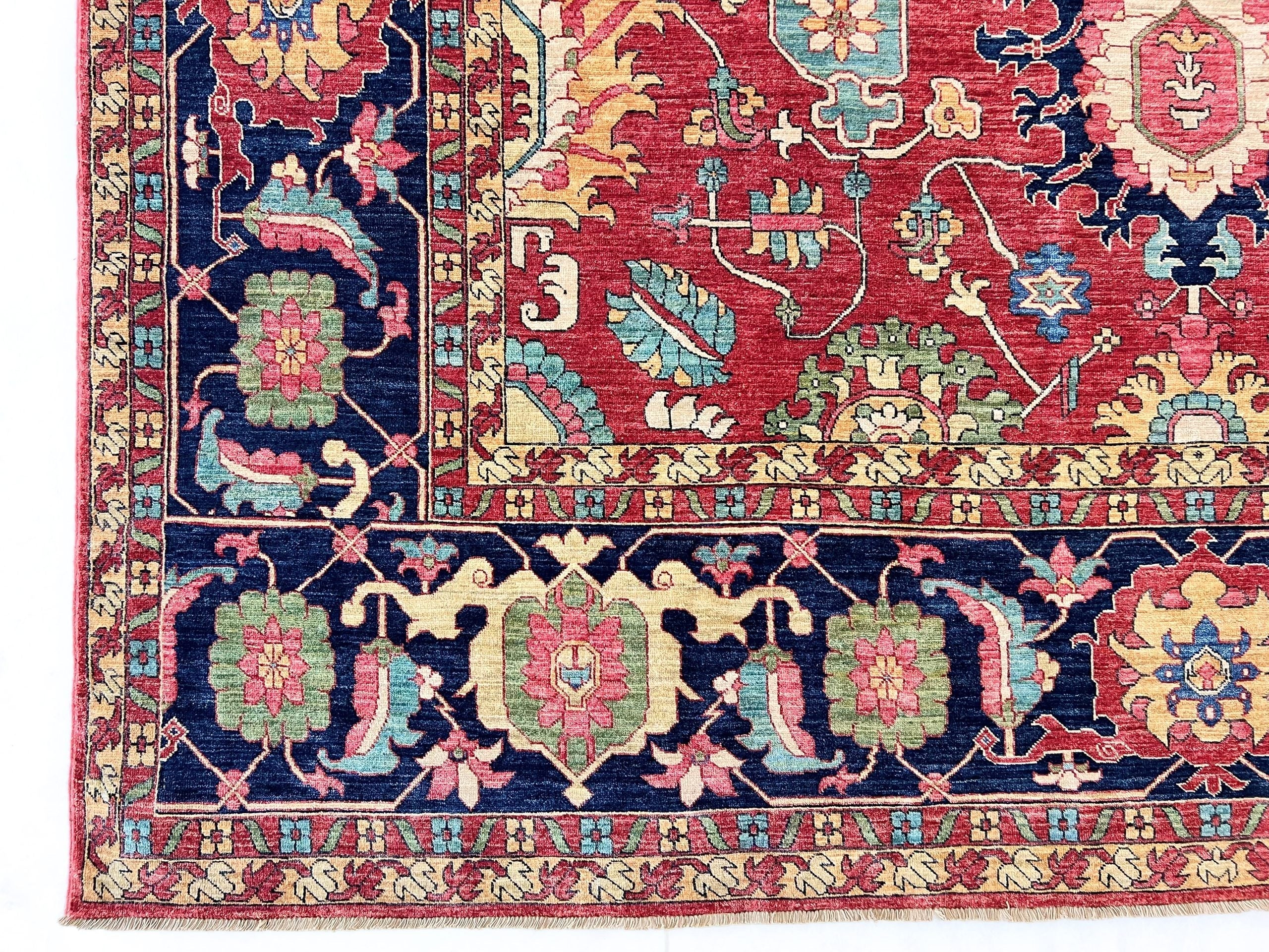Afghan Serapi (8'09"x12'07") red/blue - Image 2