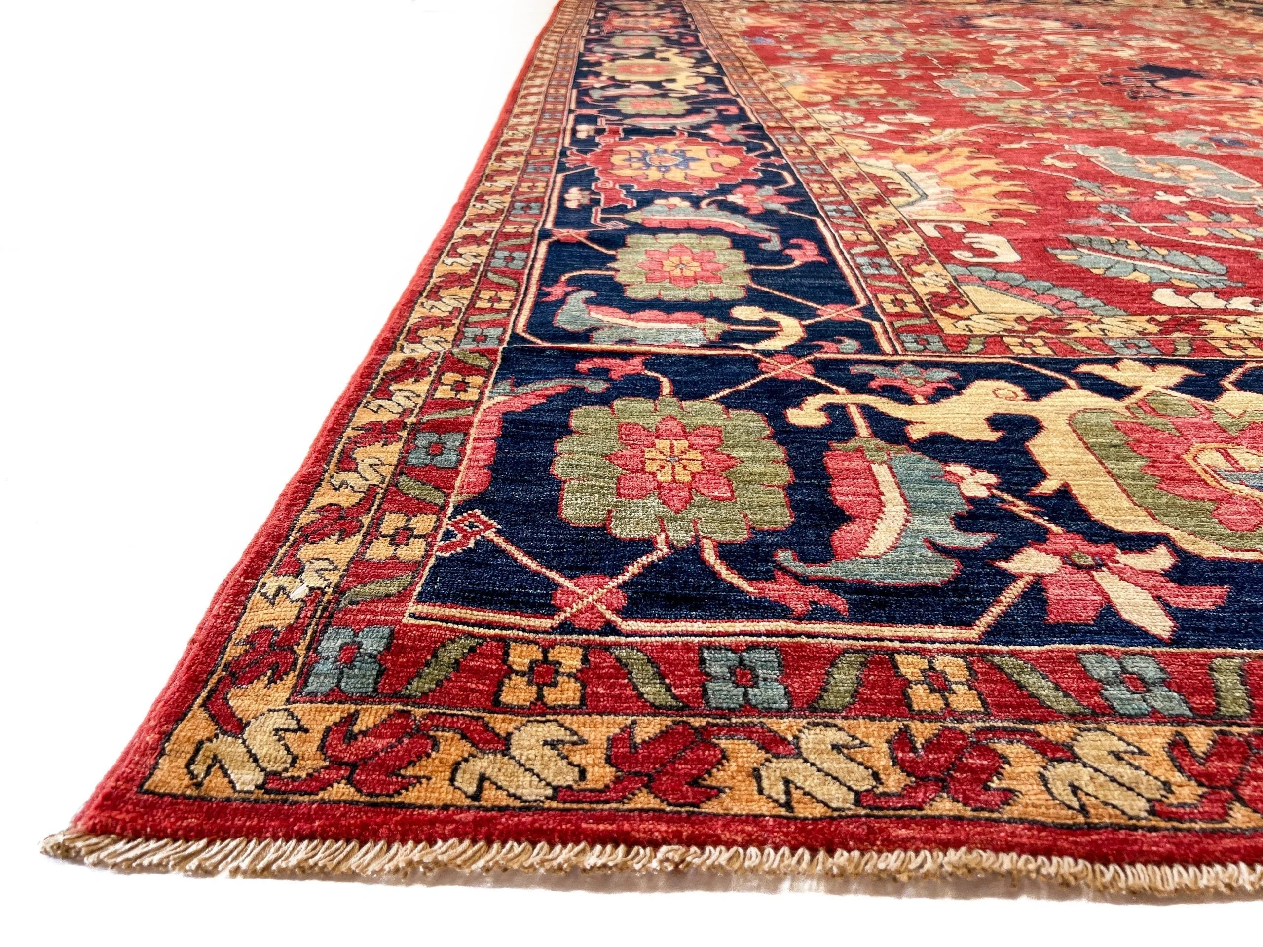 Afghan Serapi (8'09"x12'07") red/blue - Image 3