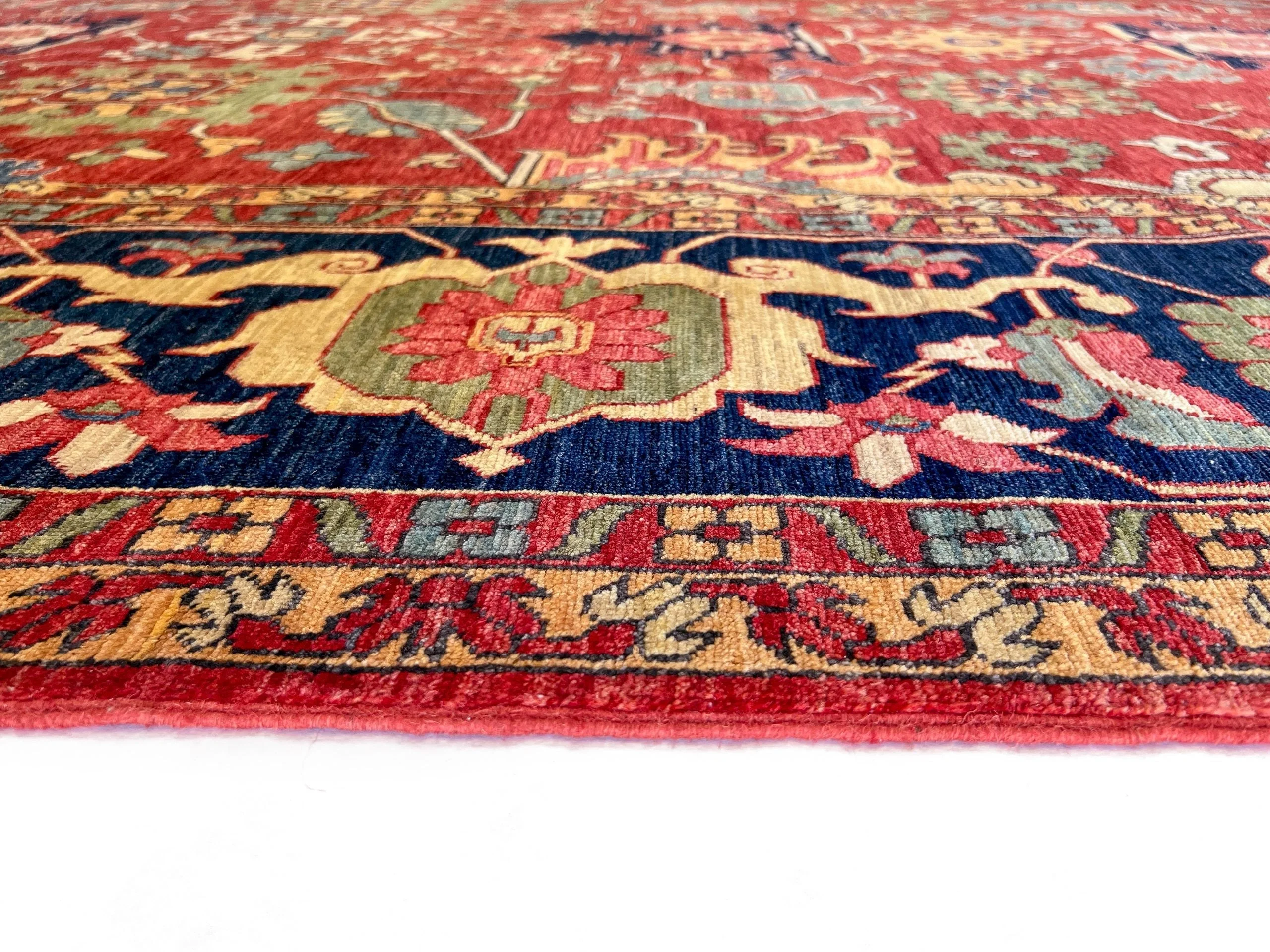 Afghan Serapi (8'09"x12'07") red/blue - Image 4