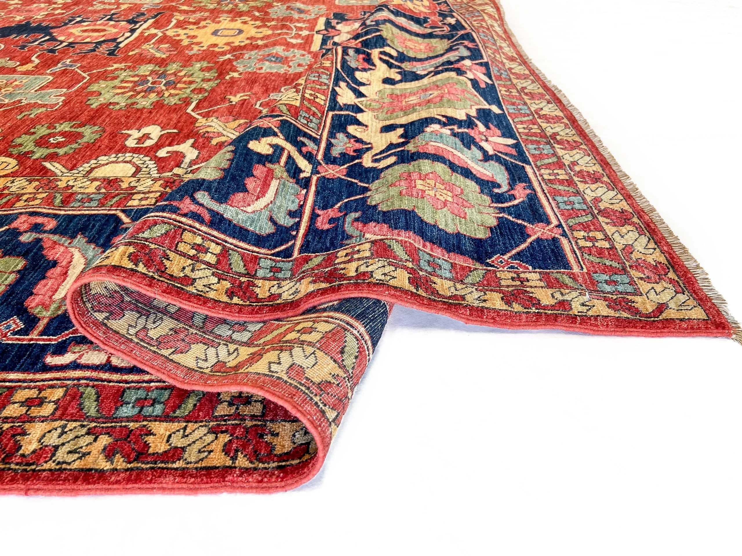 Afghan Serapi (8'09"x12'07") red/blue - Image 5