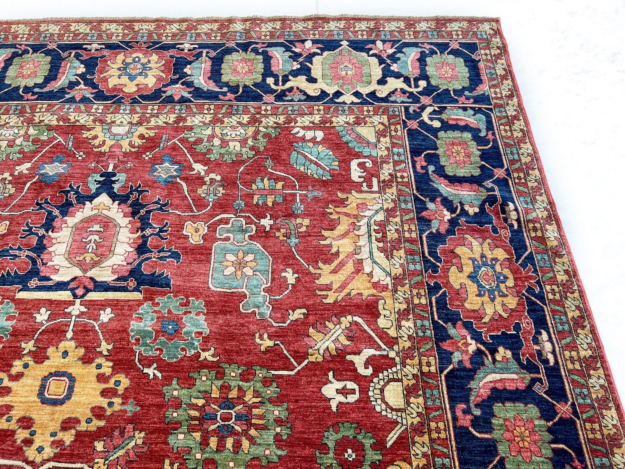 Afghan Serapi (8'09"x12'07") red/blue - Image 6