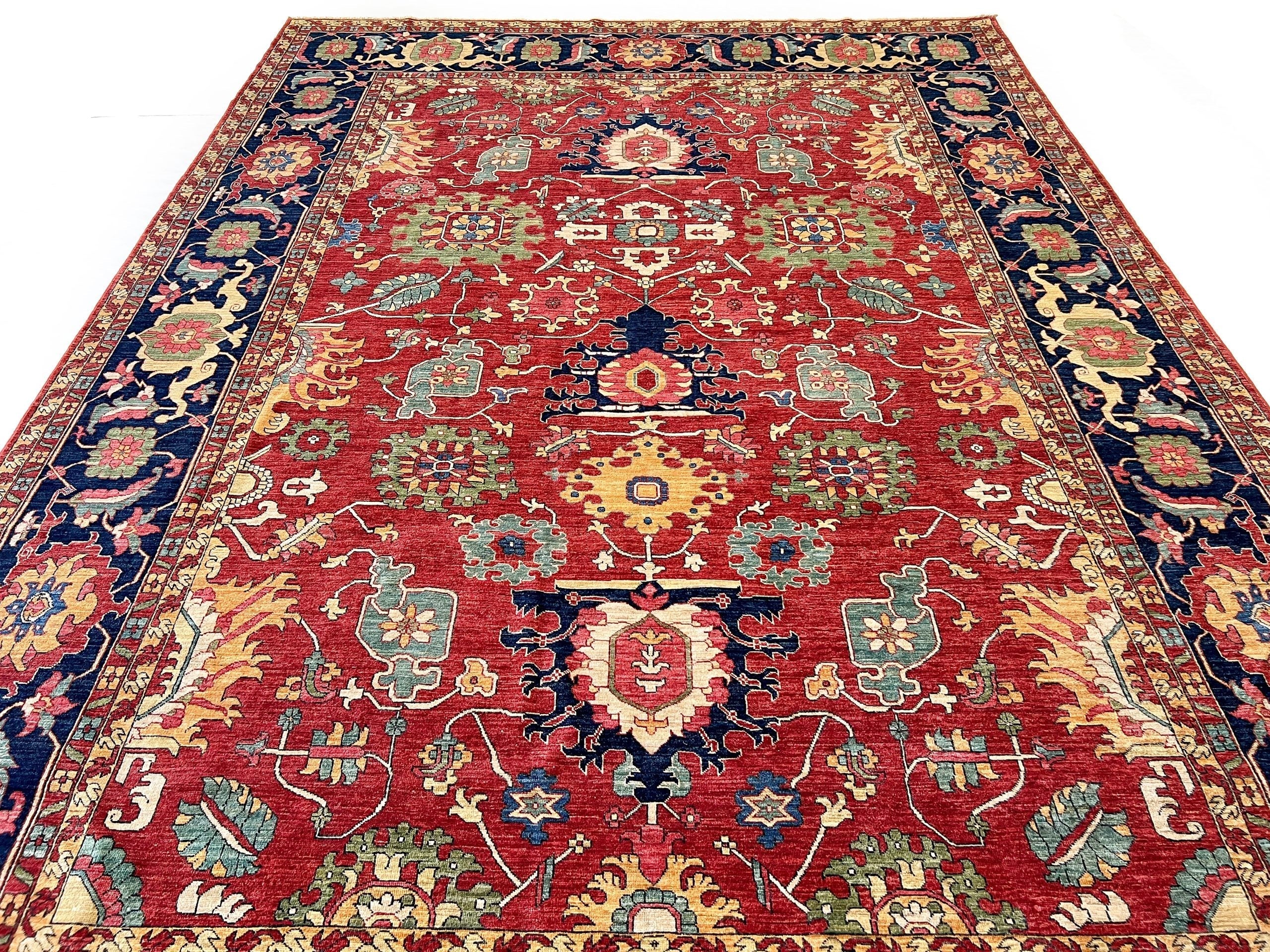 Afghan Serapi (8'09"x12'07") red/blue - Image 8