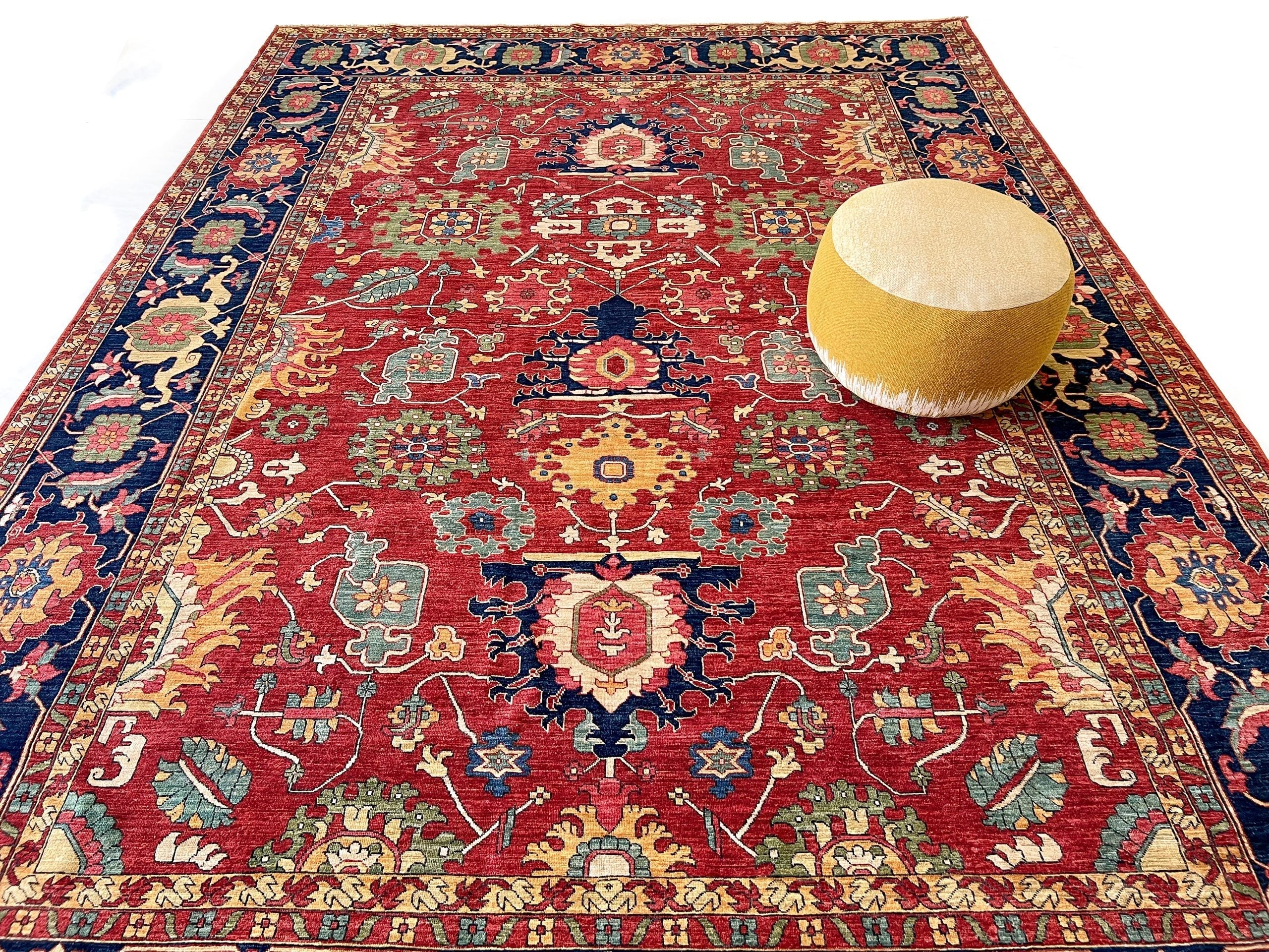 Afghan Serapi (8'09"x12'07") red/blue - Image 9