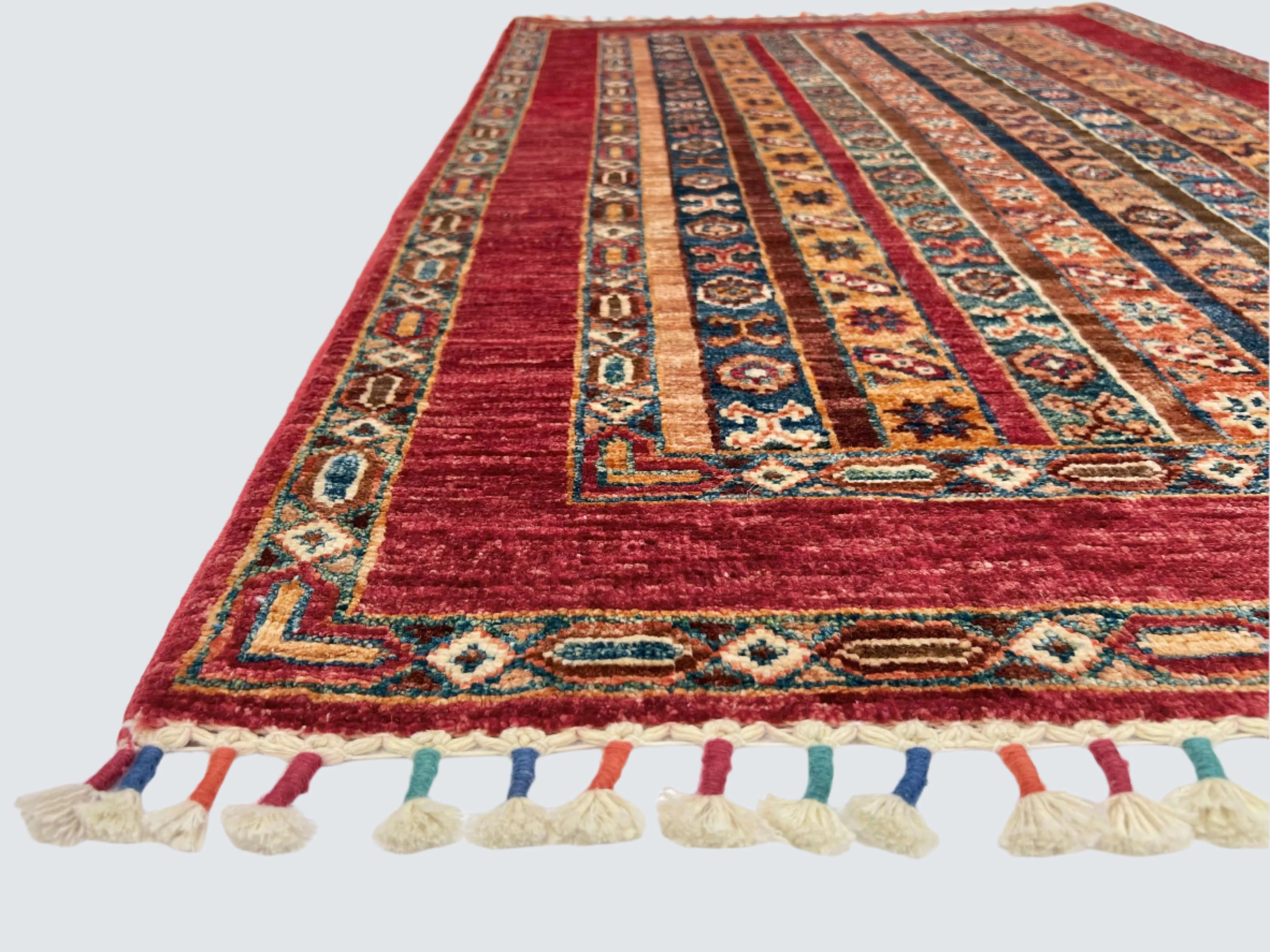 Afghan Shawl (2'09"x4'03") red/multicolor - Image 2